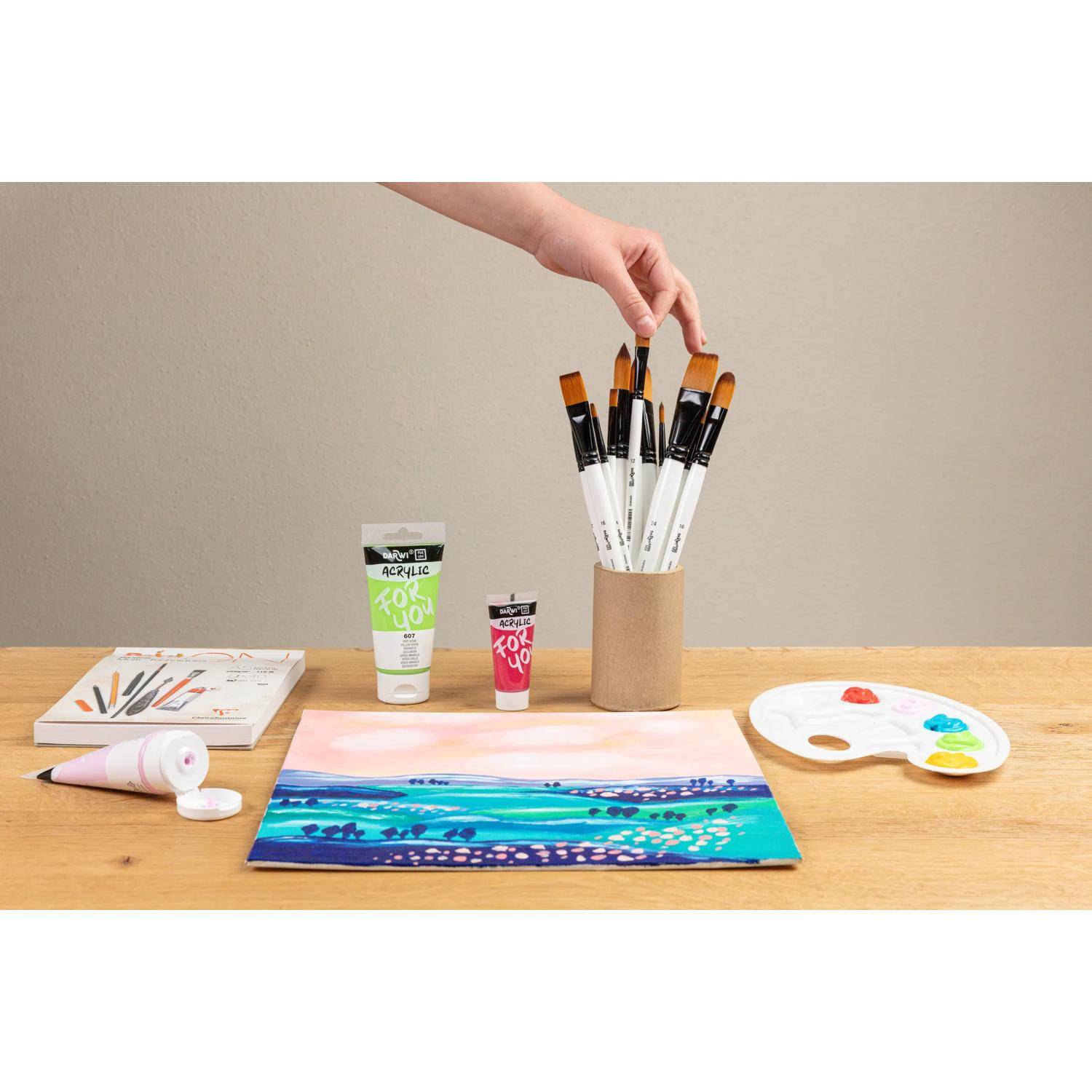 Darwi 12x DFY Langer Flachpinsel 10 mm T 10 DF1405150010C