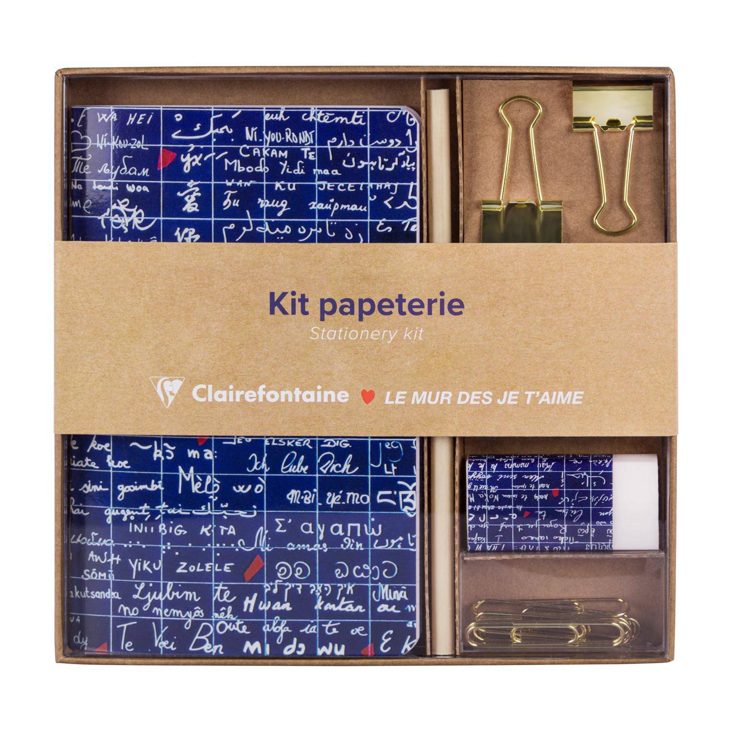 Clairefontaine 3x Le Mur des Je t'aime, Schreibwarenset - 116328C