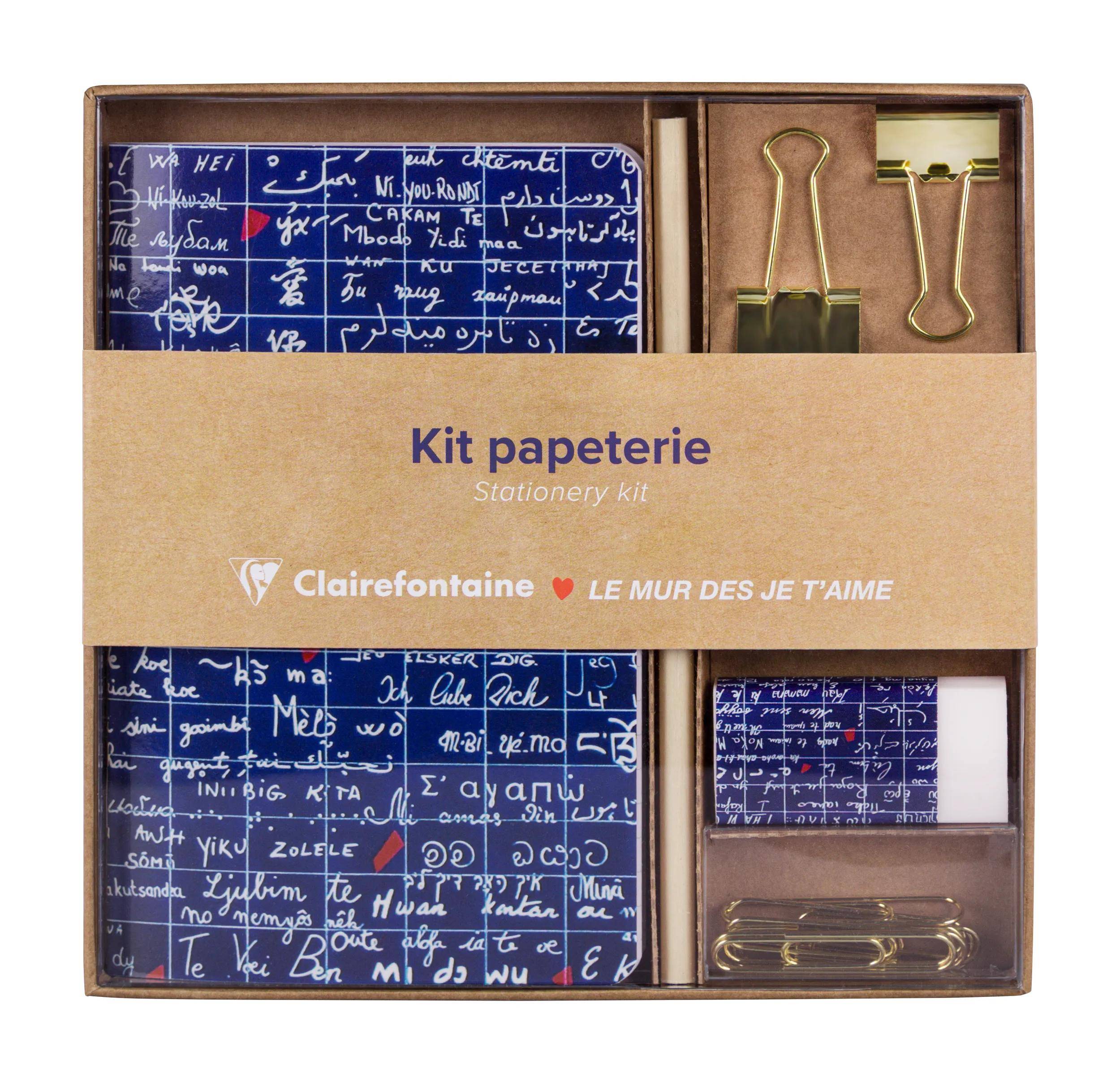 Clairefontaine 3x Le Mur des Je t'aime, Schreibwarenset - 116328C