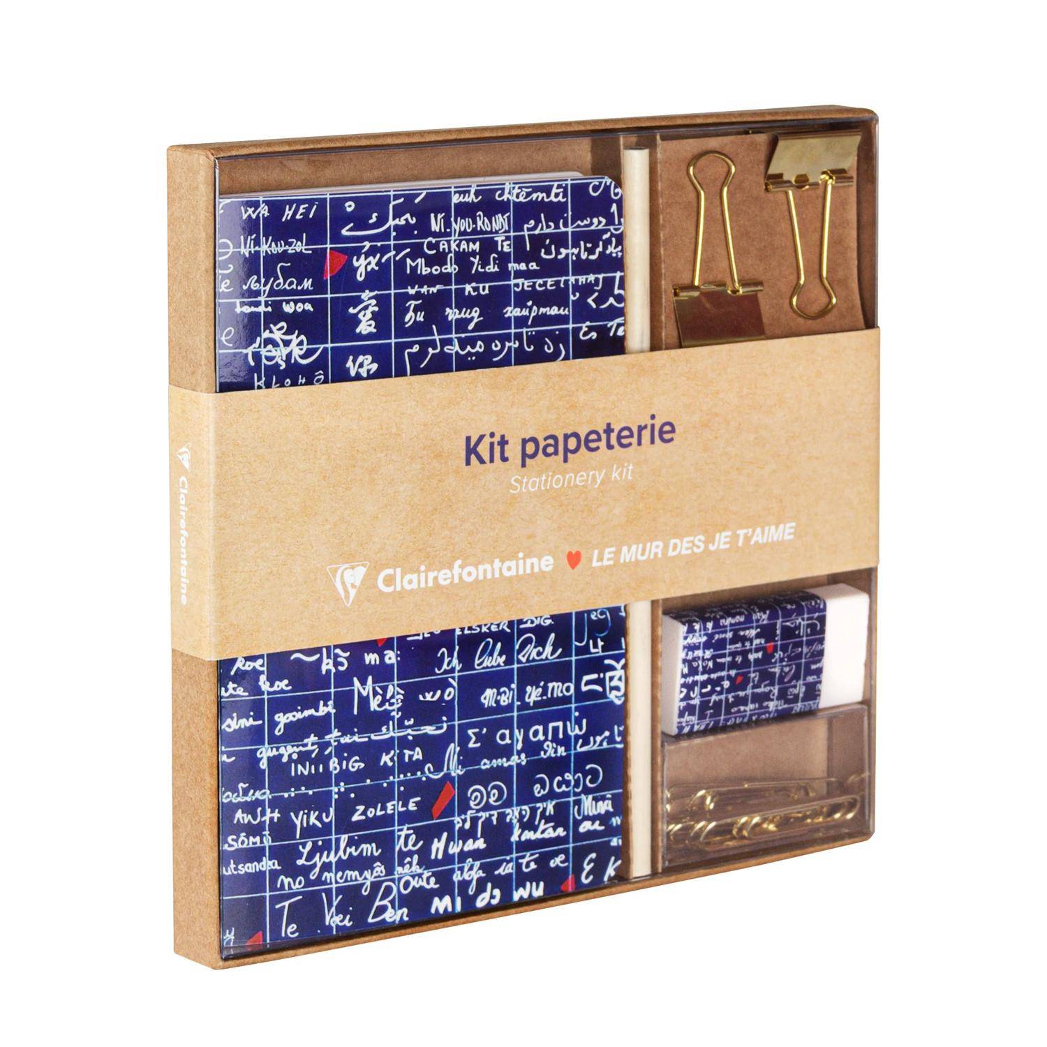 Clairefontaine 3x Le Mur des Je t'aime, Schreibwarenset - 116328C