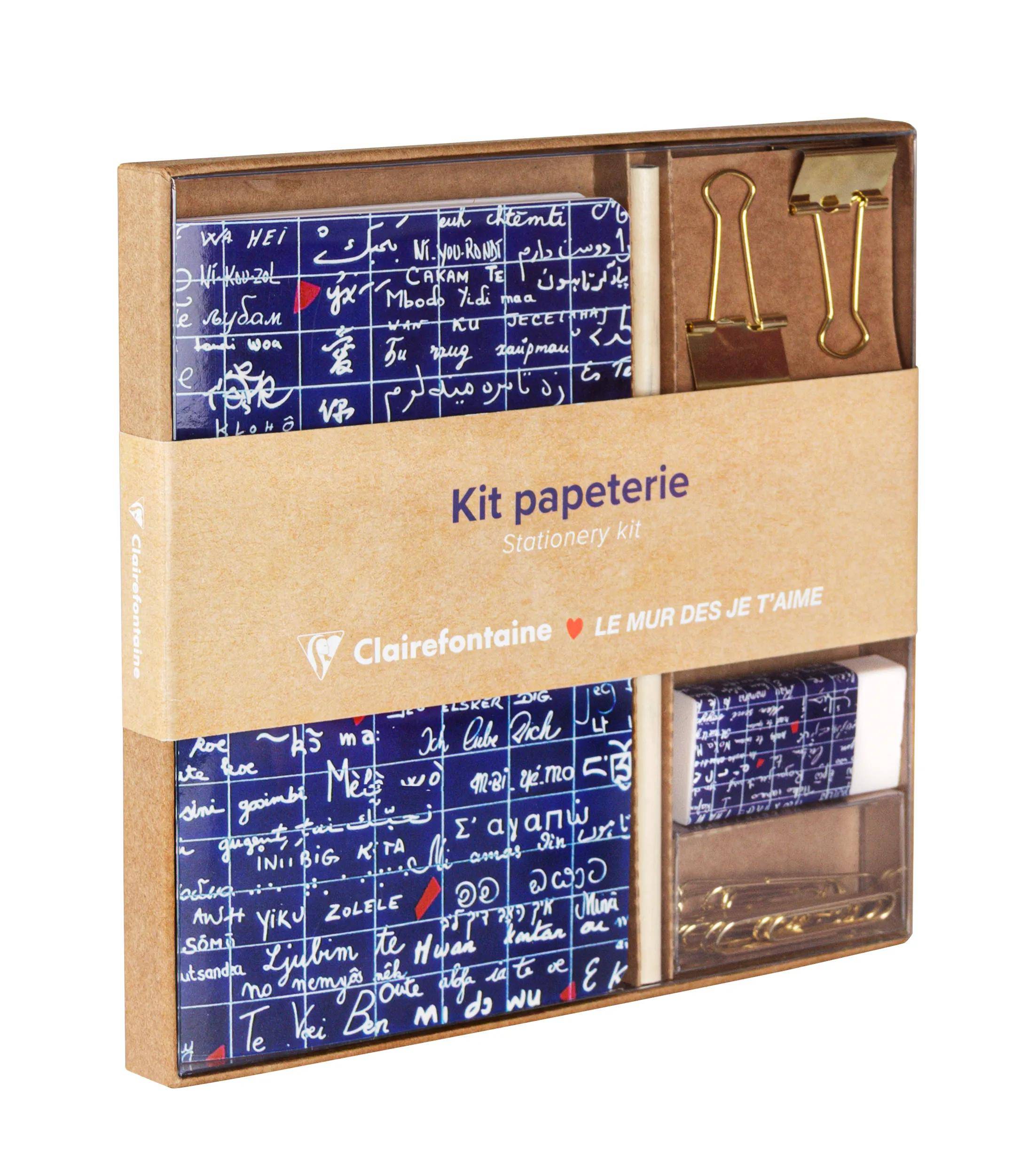 Clairefontaine 3x Le Mur des Je t'aime, Schreibwarenset - 116328C