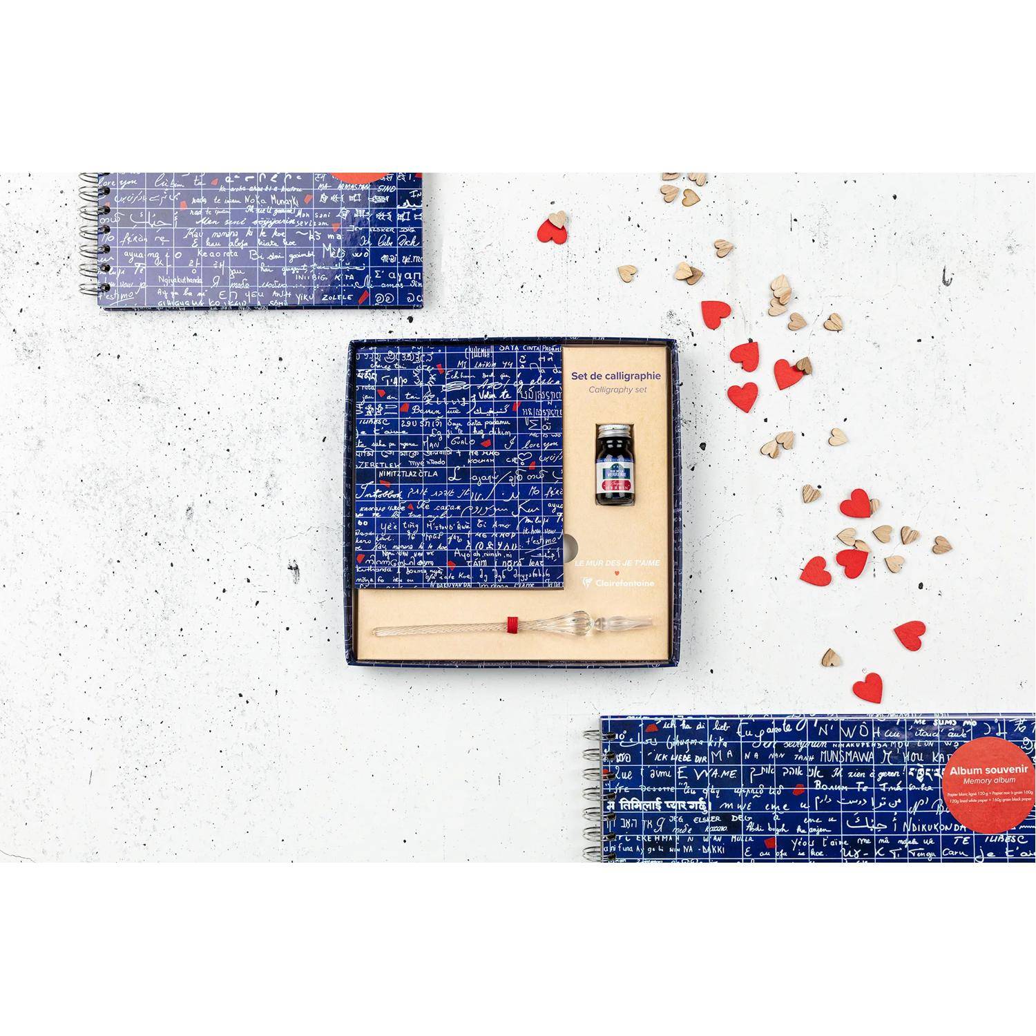 Clairefontaine 3x Le Mur des Je t'aime, Kalligrafieset 21x21 cm - 116329C