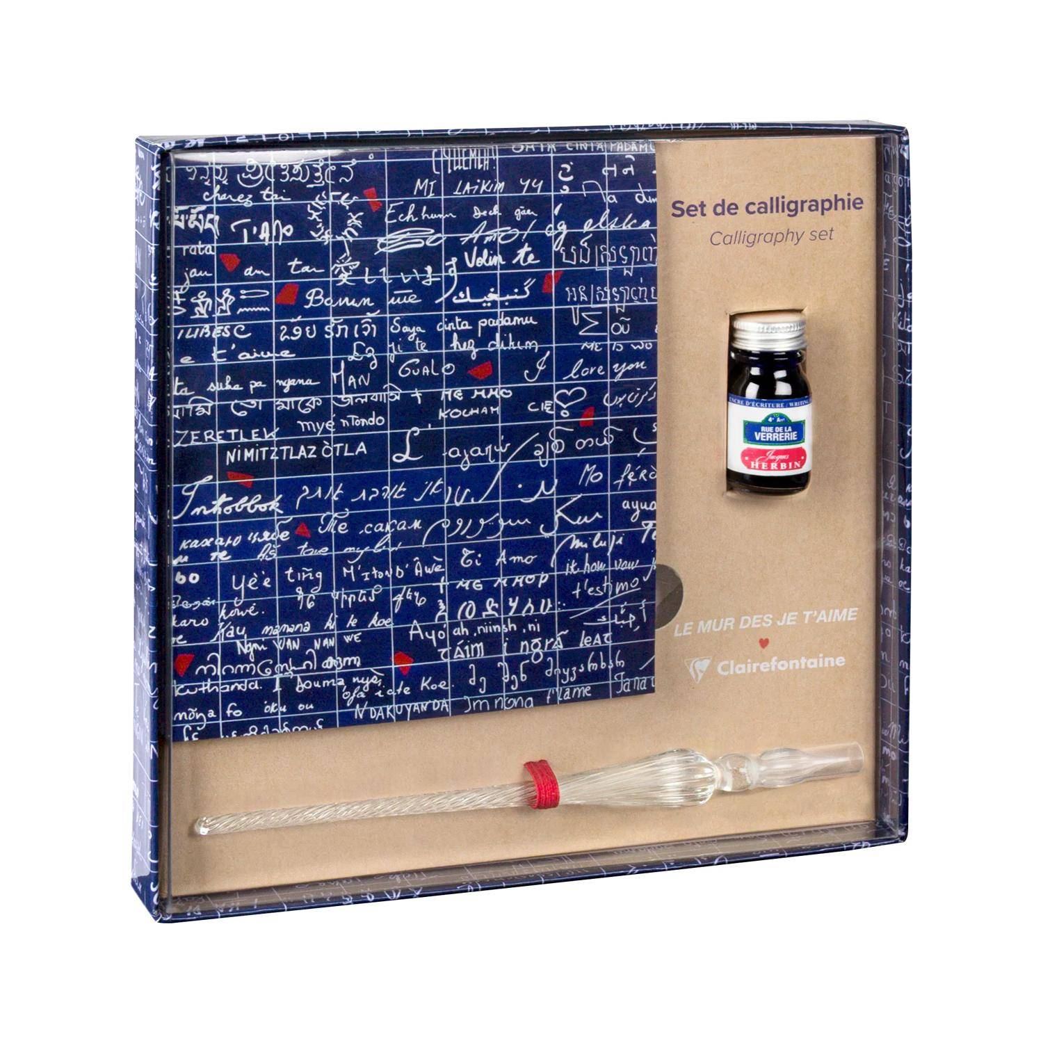 Clairefontaine 3x Le Mur des Je t'aime, Kalligrafieset 21x21 cm - 116329C