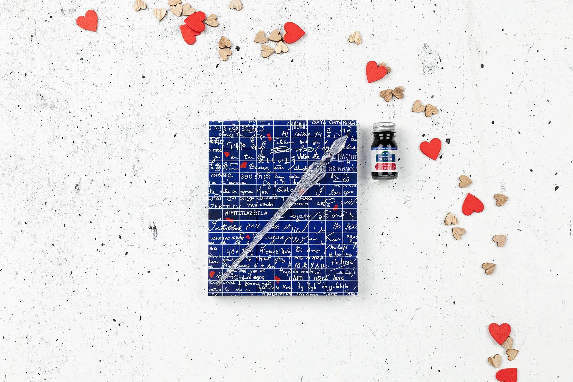 Clairefontaine 3x Le Mur des Je t'aime, Kalligrafieset 21x21 cm - 116329C