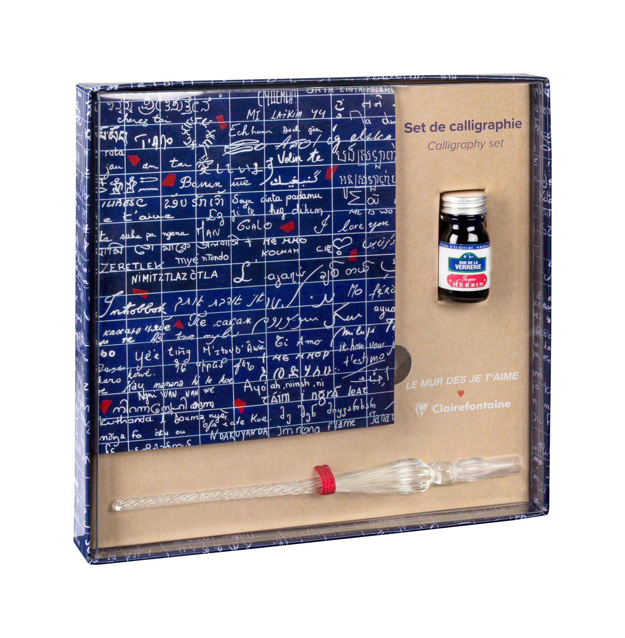 Clairefontaine 3x Le Mur des Je t'aime, Kalligrafieset 21x21 cm - 116329C