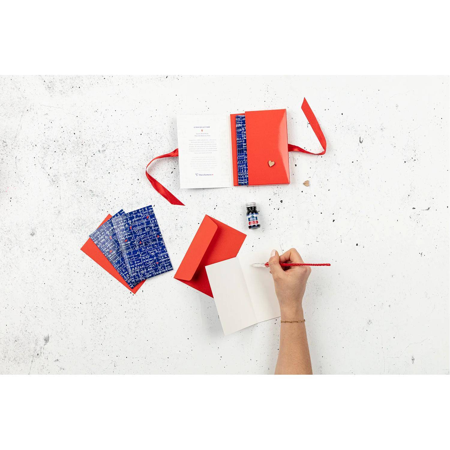 Clairefontaine 5x Le Mur des Je t'aime, Korrespondenzset 15,5x10 cm - 116322C