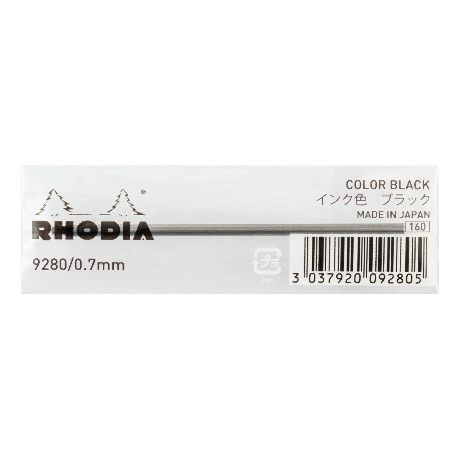 Rhodia 10x Rhodia scRipt Nachfüllmine für Kugelschreiber 0,7mm - Schwarz 9280C