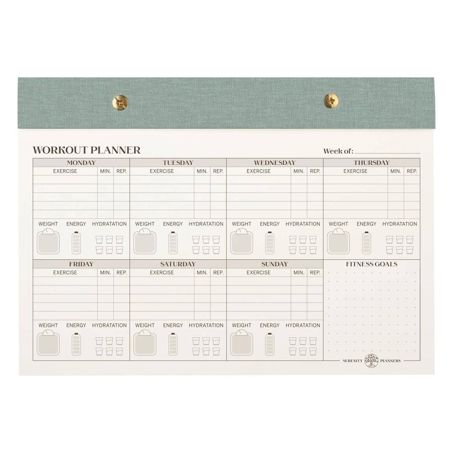 Clairefontaine 4x Workout planner, Notizblock 24x17cm 60 Bl bedruckt 116094C
