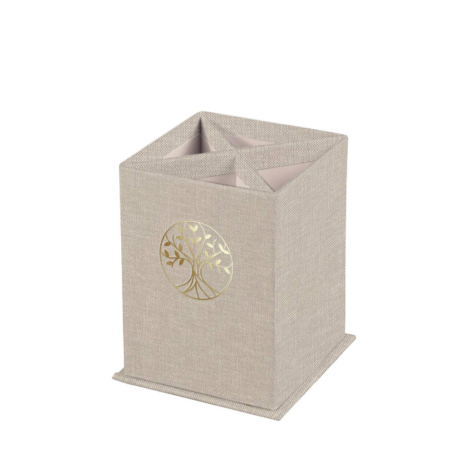 Clairefontaine 4x Stifteköcher, viereckig 8,5x8,5x11 cm Toile du Marais 116096C