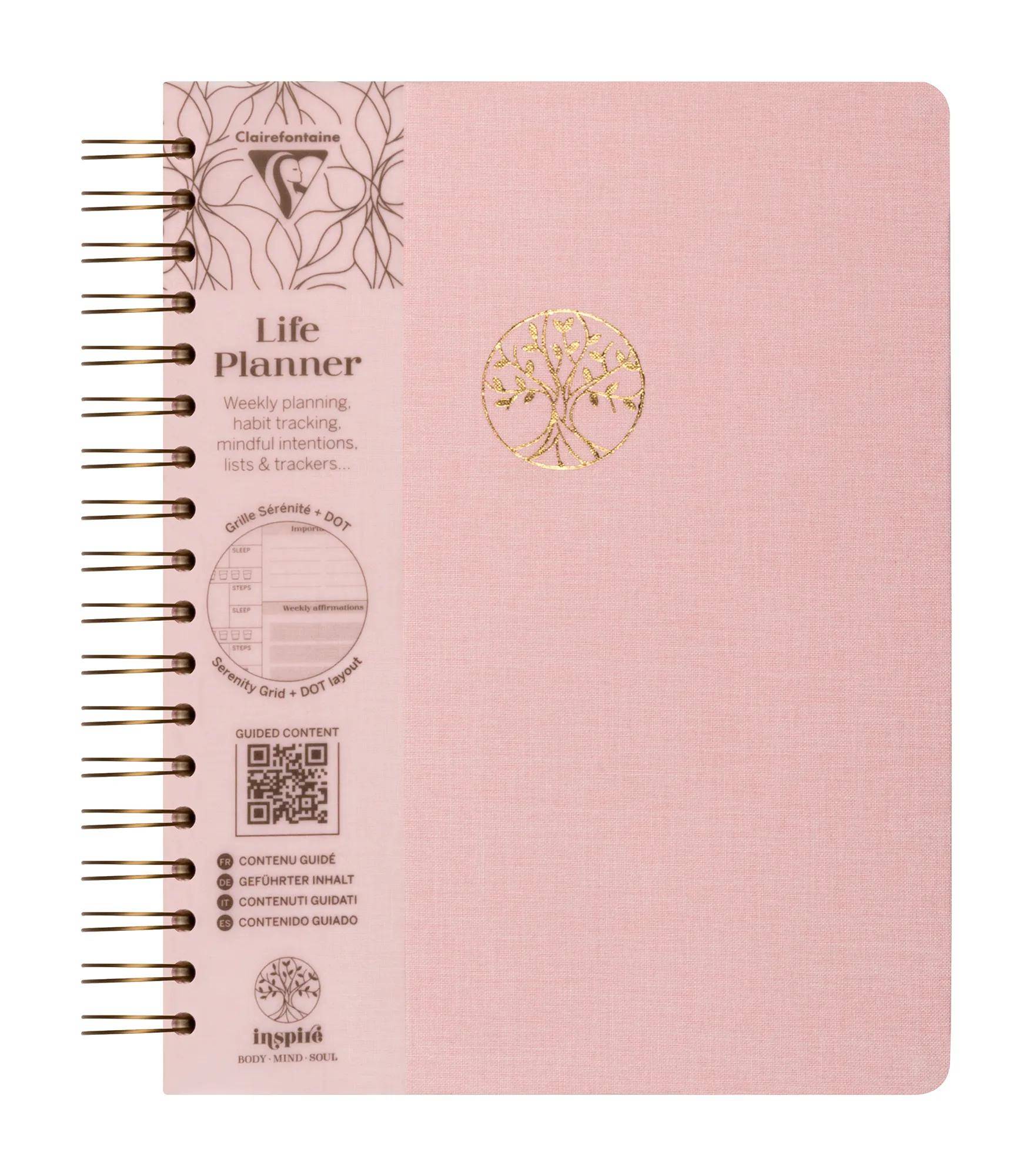 Clairefontaine 4x Inspire, Buch 19x25 cm, 96 Bl 90g bedruckt 116092C