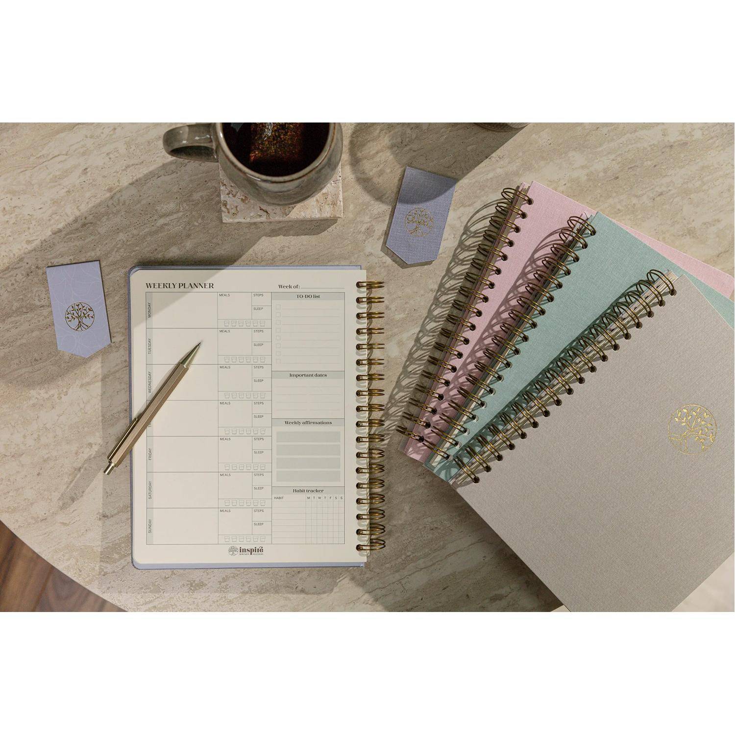 Clairefontaine 4x Inspire, Buch 19x25 cm, 96 Bl 90g bedruckt 116092C