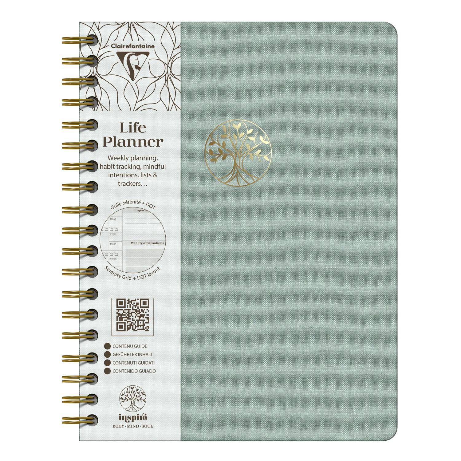 Clairefontaine 4x Inspire, Buch 19x25 cm, 96 Bl 90g bedruckt 116092C