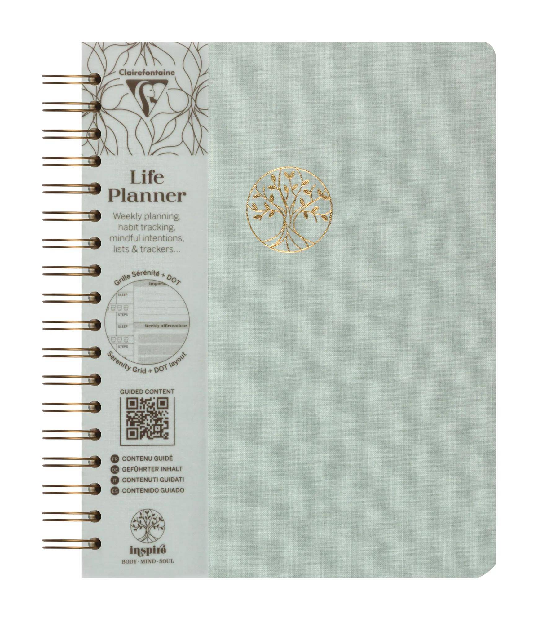 Clairefontaine 4x Inspire, Buch 19x25 cm, 96 Bl 90g bedruckt 116092C