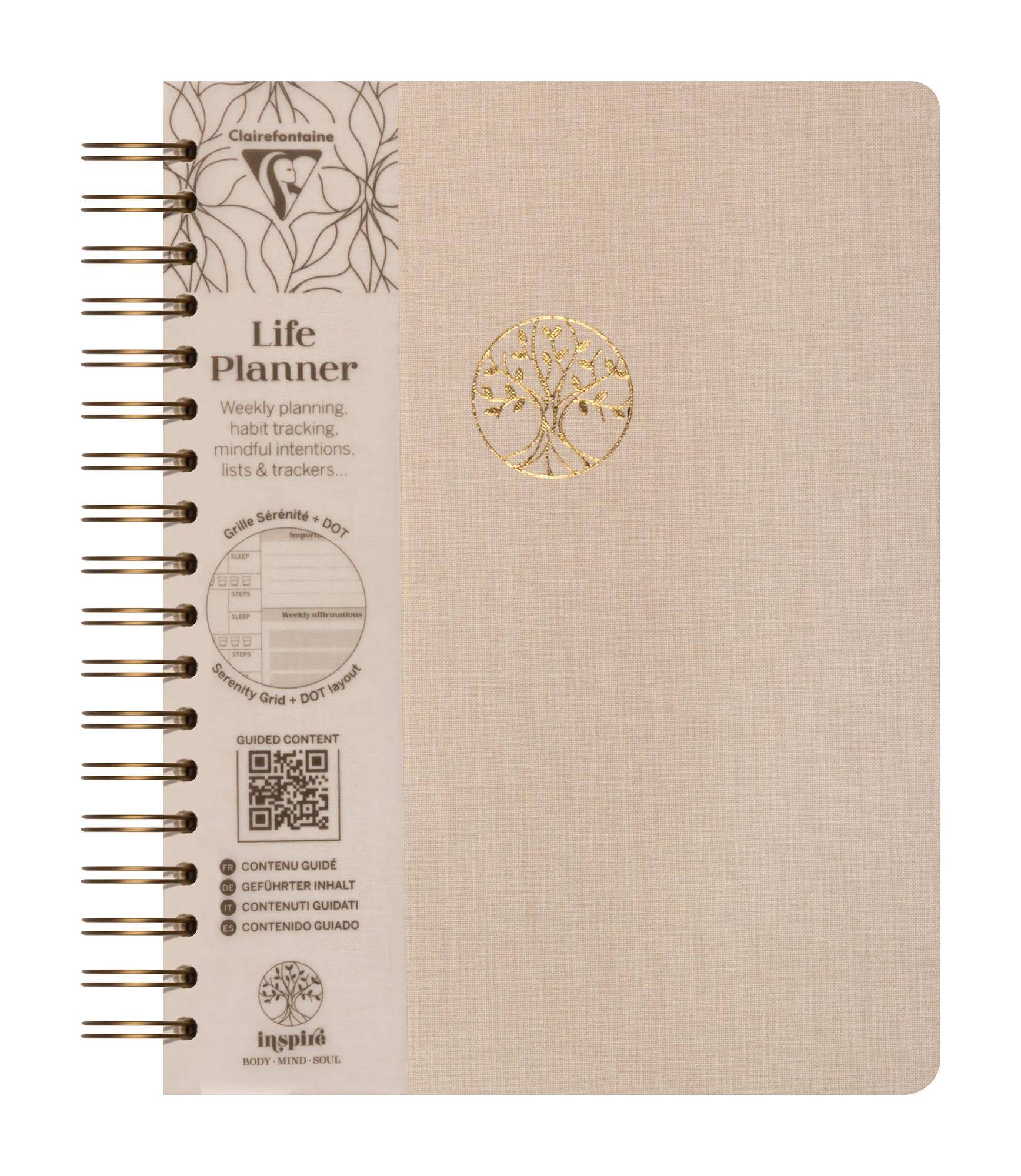 Clairefontaine 4x Inspire, Buch 19x25 cm, 96 Bl 90g bedruckt 116092C