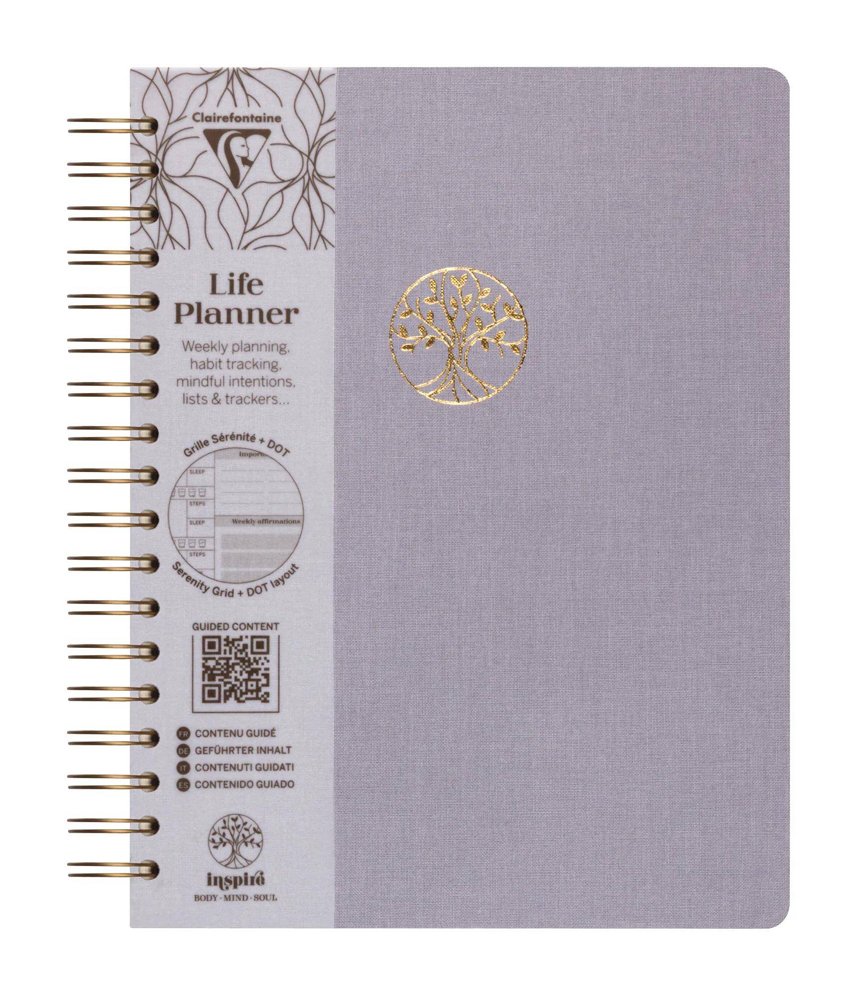 Clairefontaine 4x Inspire, Buch 19x25 cm, 96 Bl 90g bedruckt 116092C