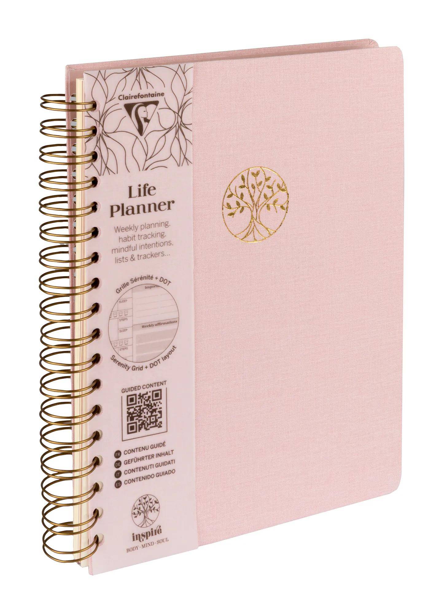 Clairefontaine 4x Inspire, Buch 19x25 cm, 96 Bl 90g bedruckt 116092C