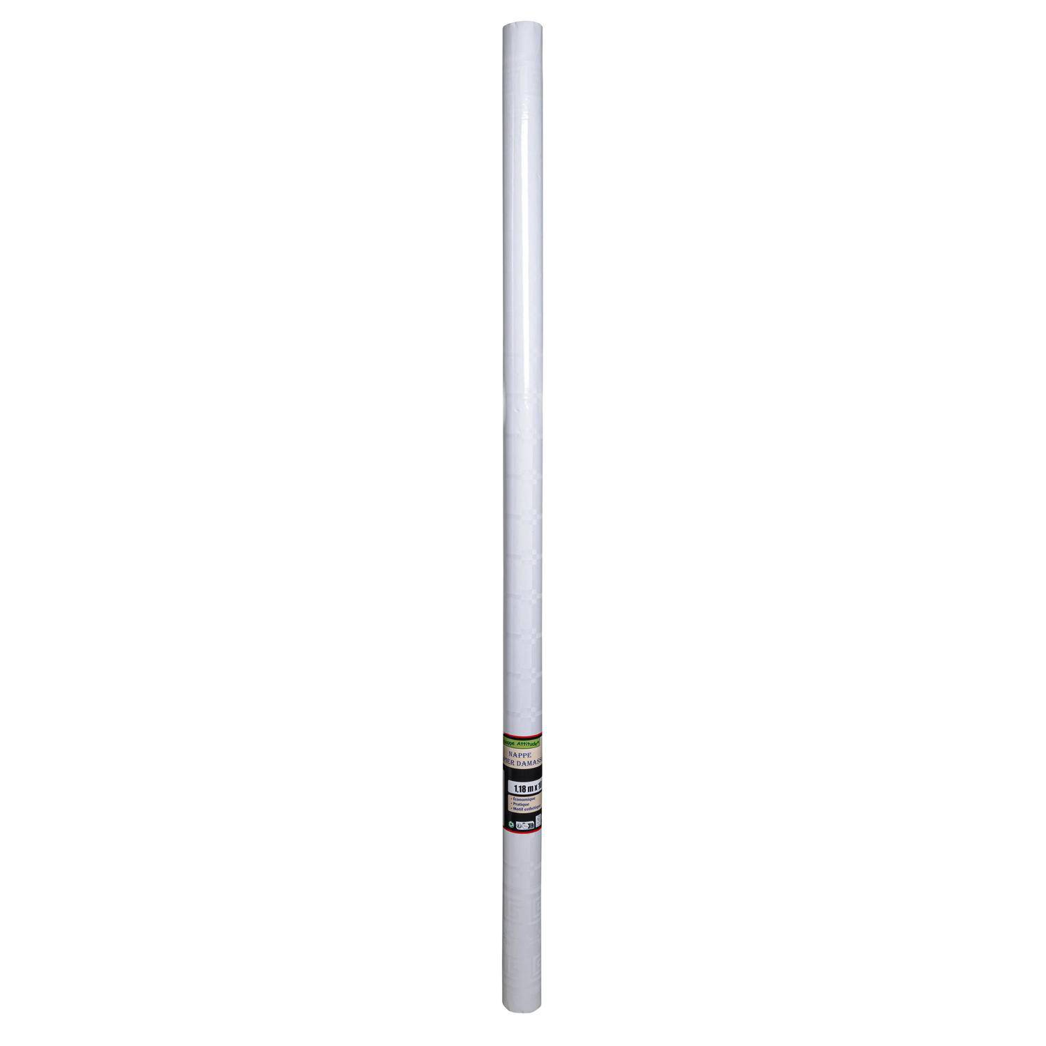 Pronappe 30x Papiertischdecke Rolle Damastprägung - 10x1,18m - Weiß RD261101I