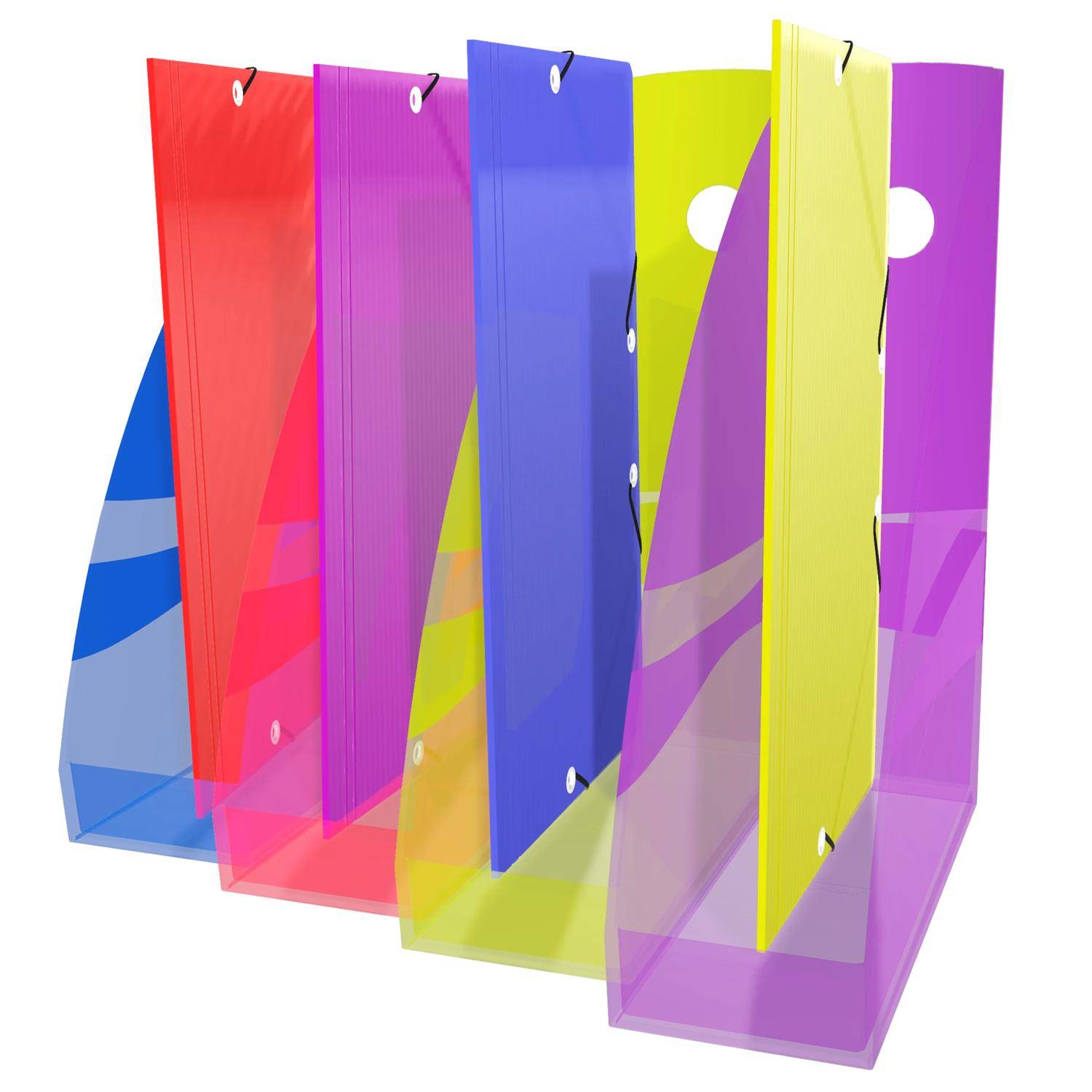 Exacompta Set mit 4 Stehsammlern Mag-Cube, Crystal - sortiert 182808SETD