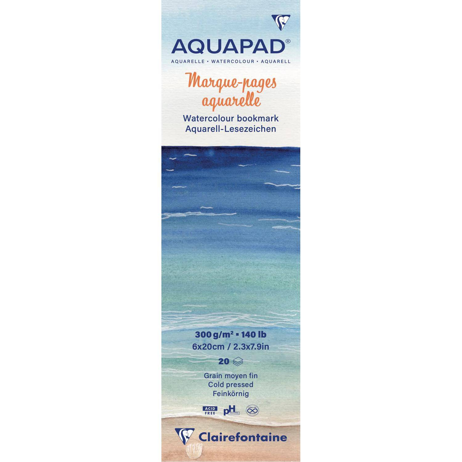 Clairefontaine 5x Aquapad Lesezeichen 6x20 20Bl 300g 976105C