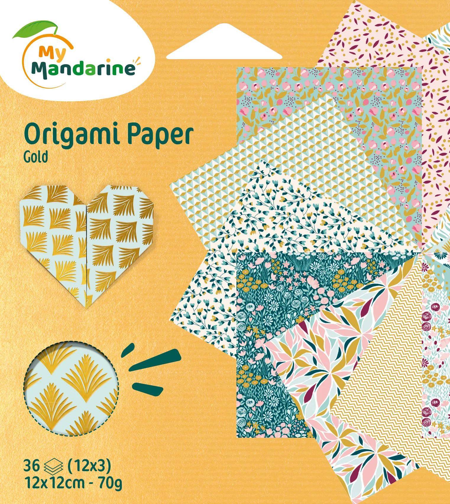 My Mandarine 3x Origamipapier, Gold - Gold OR523C