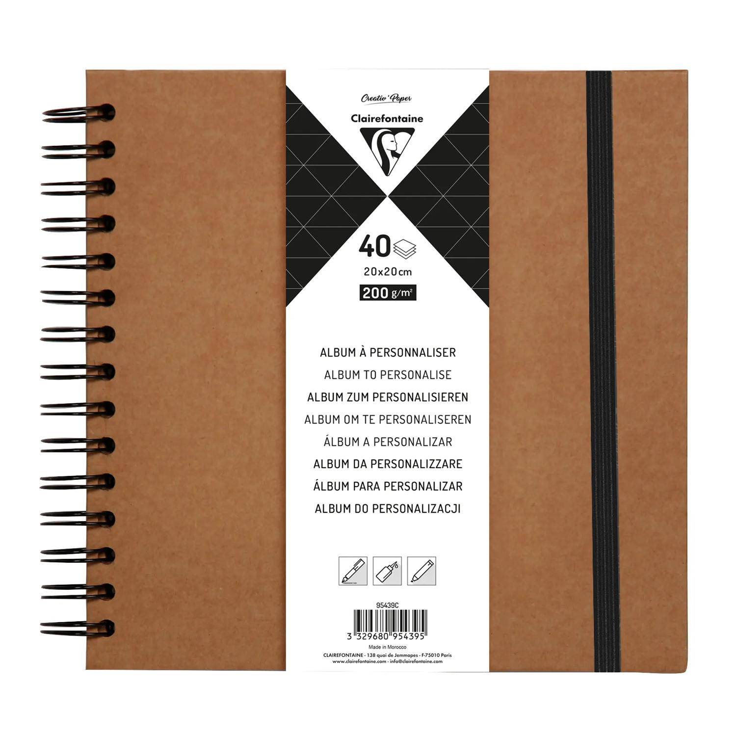 Clairefontaine 3x Album fest Kraft GZ 20x20 40Bl 200g 95439C