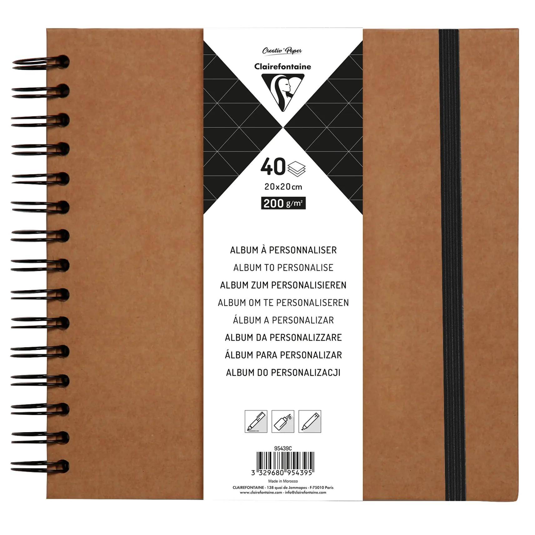 Clairefontaine 3x Album fest Kraft GZ 20x20 40Bl 200g 95439C