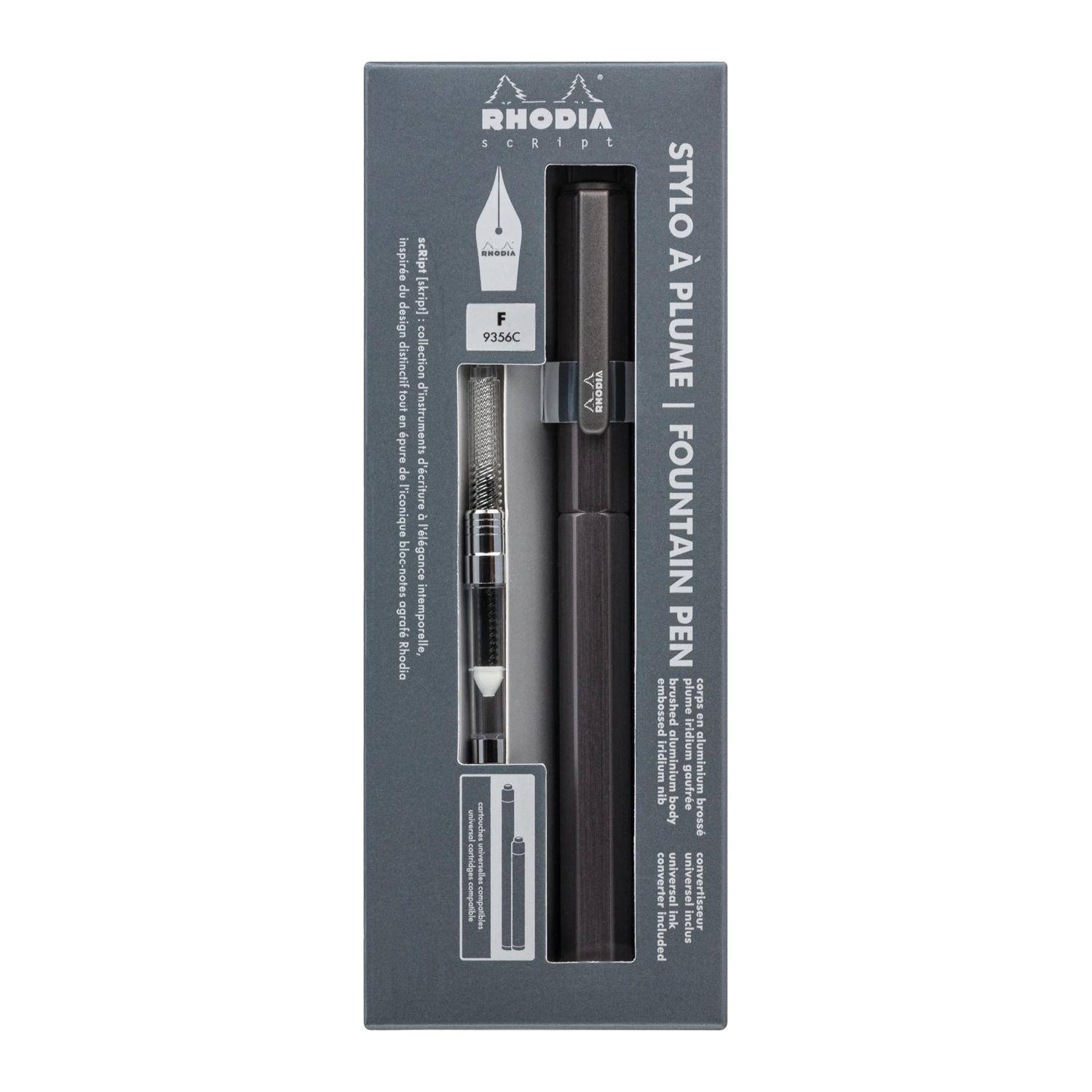Rhodia Rhodia scRipt, Füllfederhalter, Federstärke F - Titan 9356C