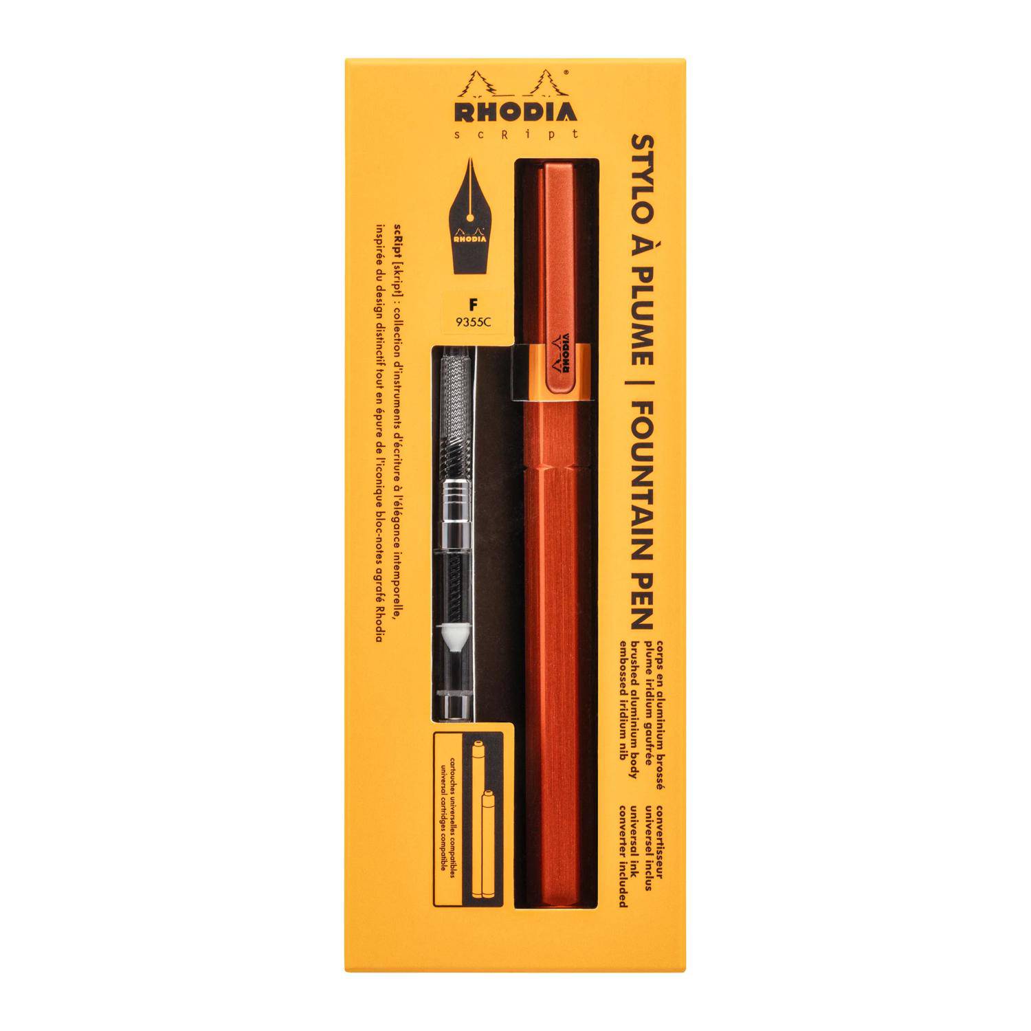 Rhodia Rhodia scRipt, Füllfederhalter, Federstärke F - Orange 9355C