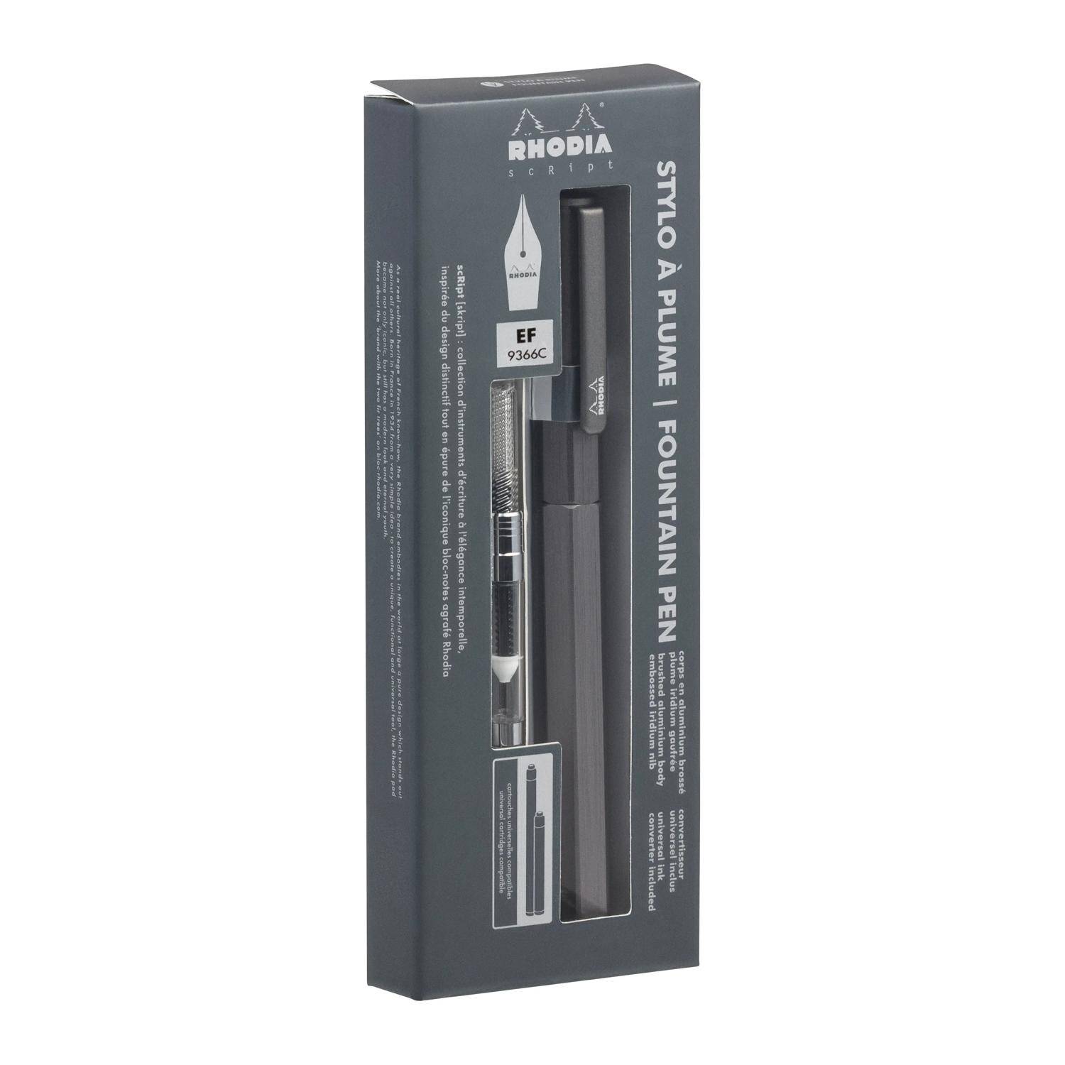 Rhodia Rhodia scRipt, Füllfederhalter, Federstärke EF - Titan 9366C