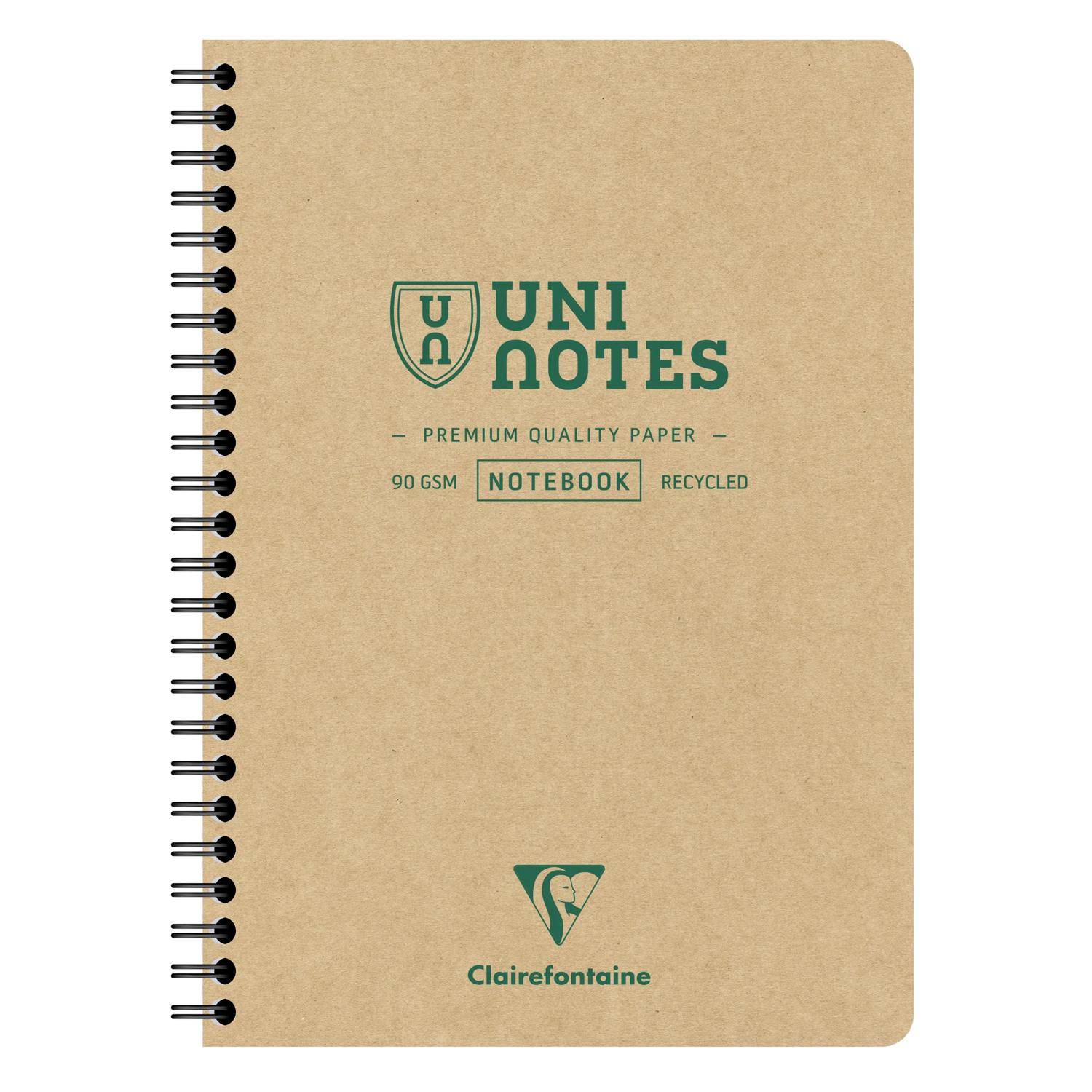 Clairefontaine 5x Uninotes Spiralbuch A5 80Bl Liniert 9851C