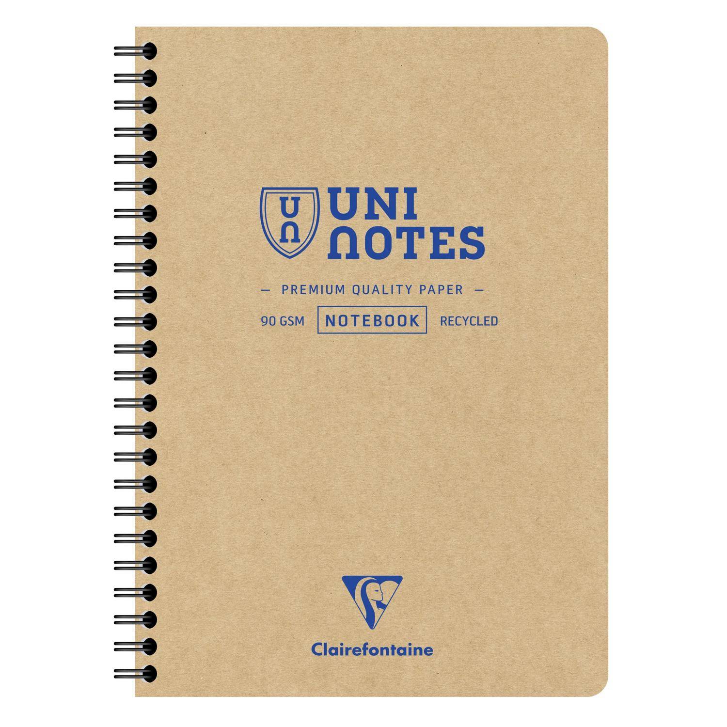 Clairefontaine 5x Uninotes Spiralbuch A5 80Bl Liniert 9851C