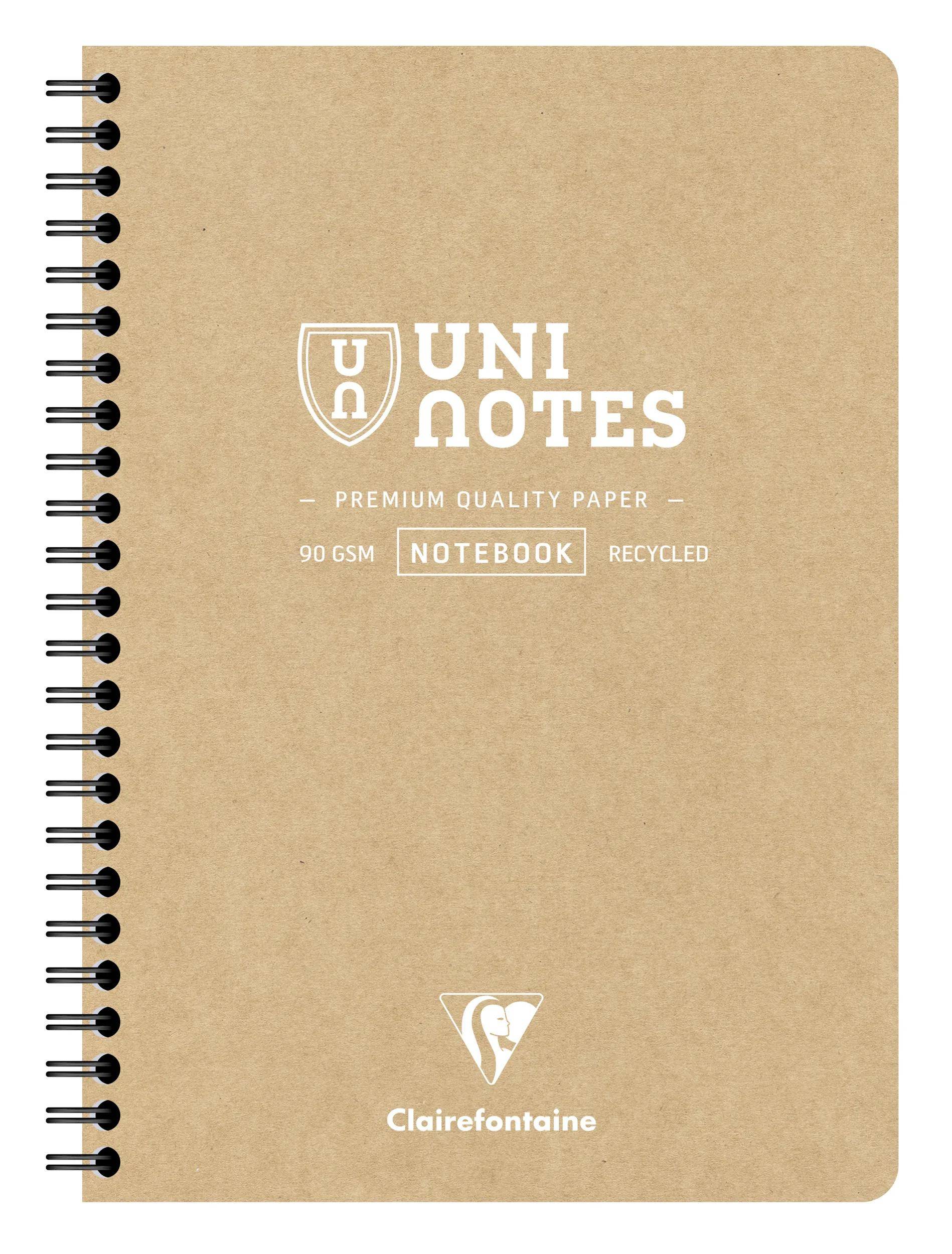 Clairefontaine 5x Uninotes Spiralbuch A5 80Bl kariert 9850C