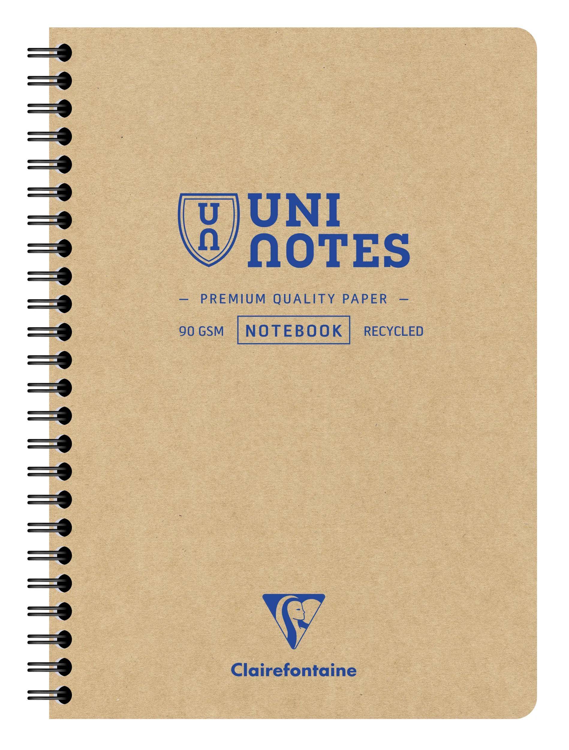 Clairefontaine 5x Uninotes Spiralbuch A5 80Bl kariert 9850C