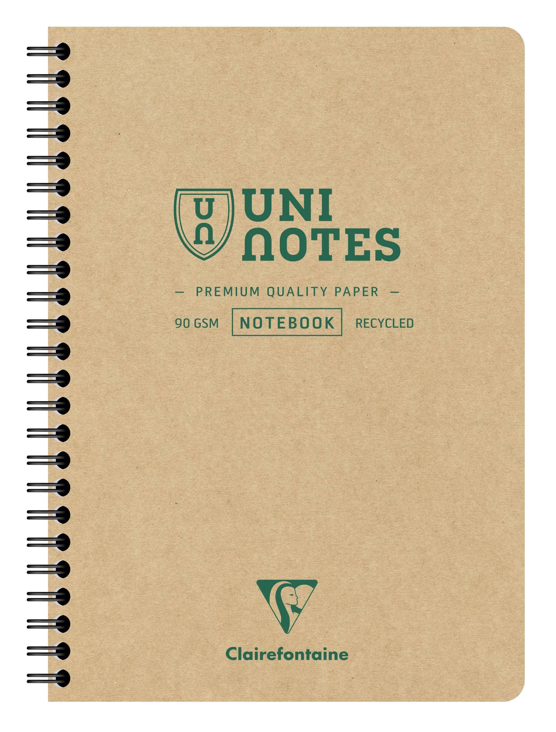 Clairefontaine 5x Uninotes Spiralbuch A5 80Bl kariert 9850C