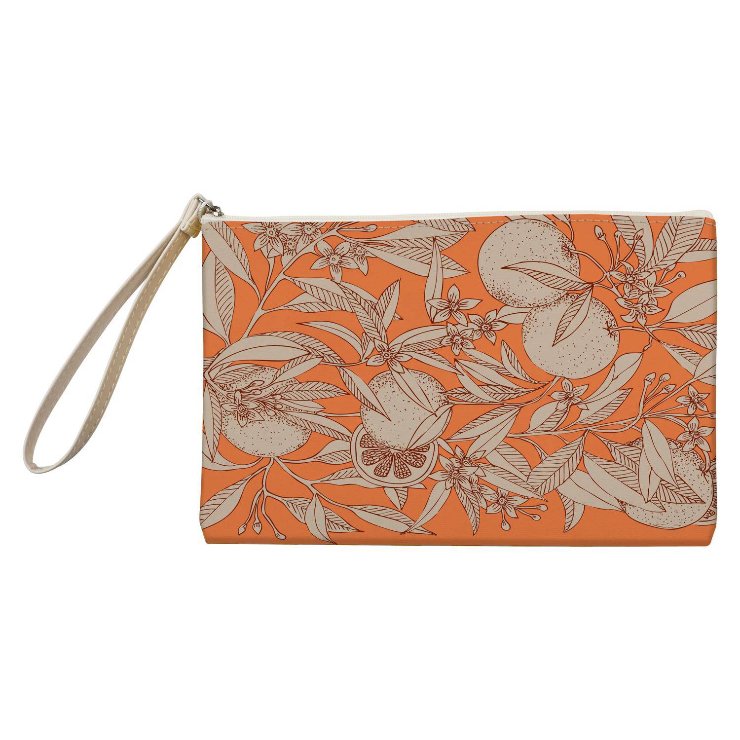 Clairefontaine 4x Schlampermäppchen Baumwolle 22x16 cm, orange Motiven 116361C