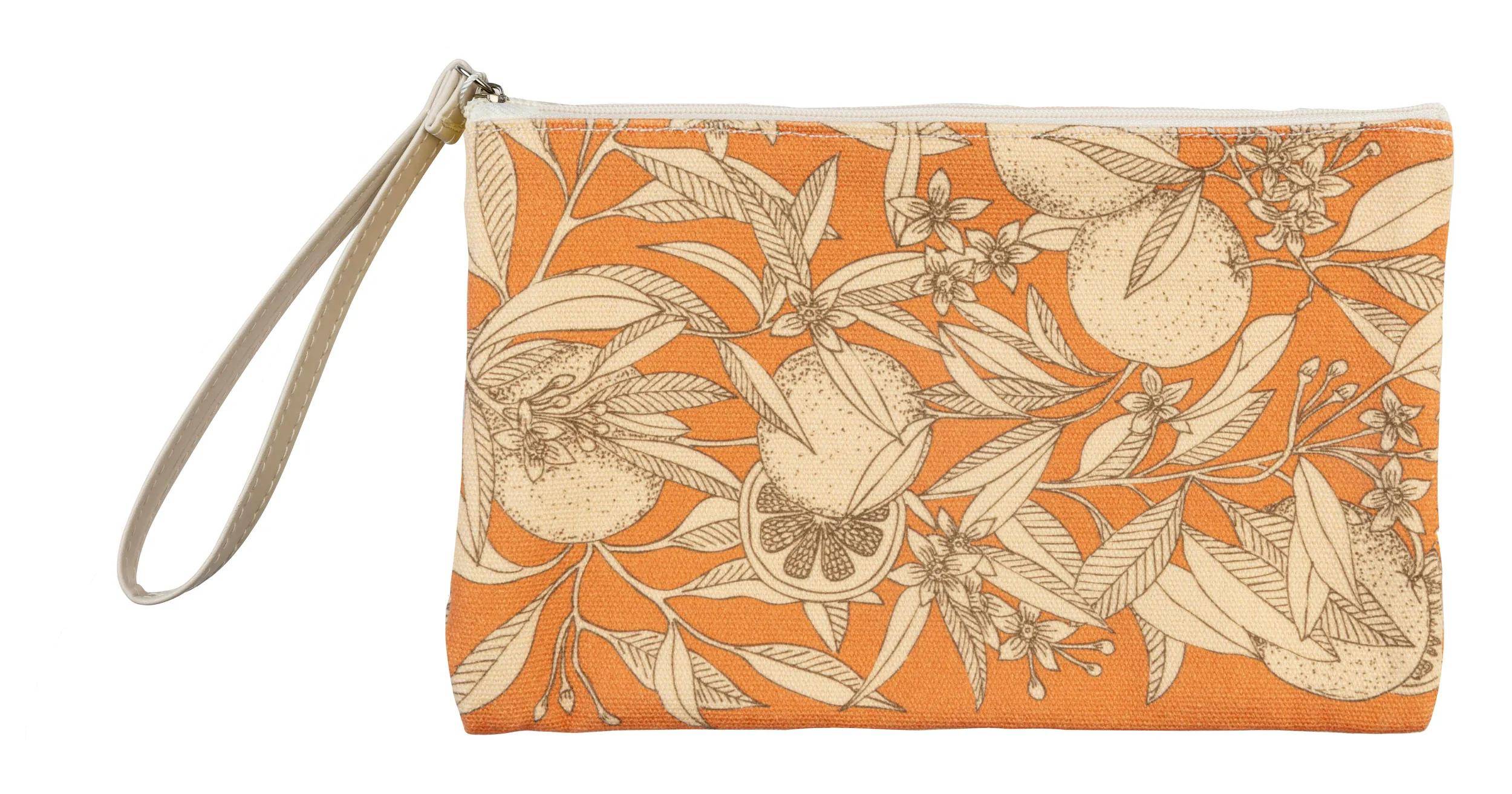 Clairefontaine 4x Schlampermäppchen Baumwolle 22x16 cm, orange Motiven 116361C