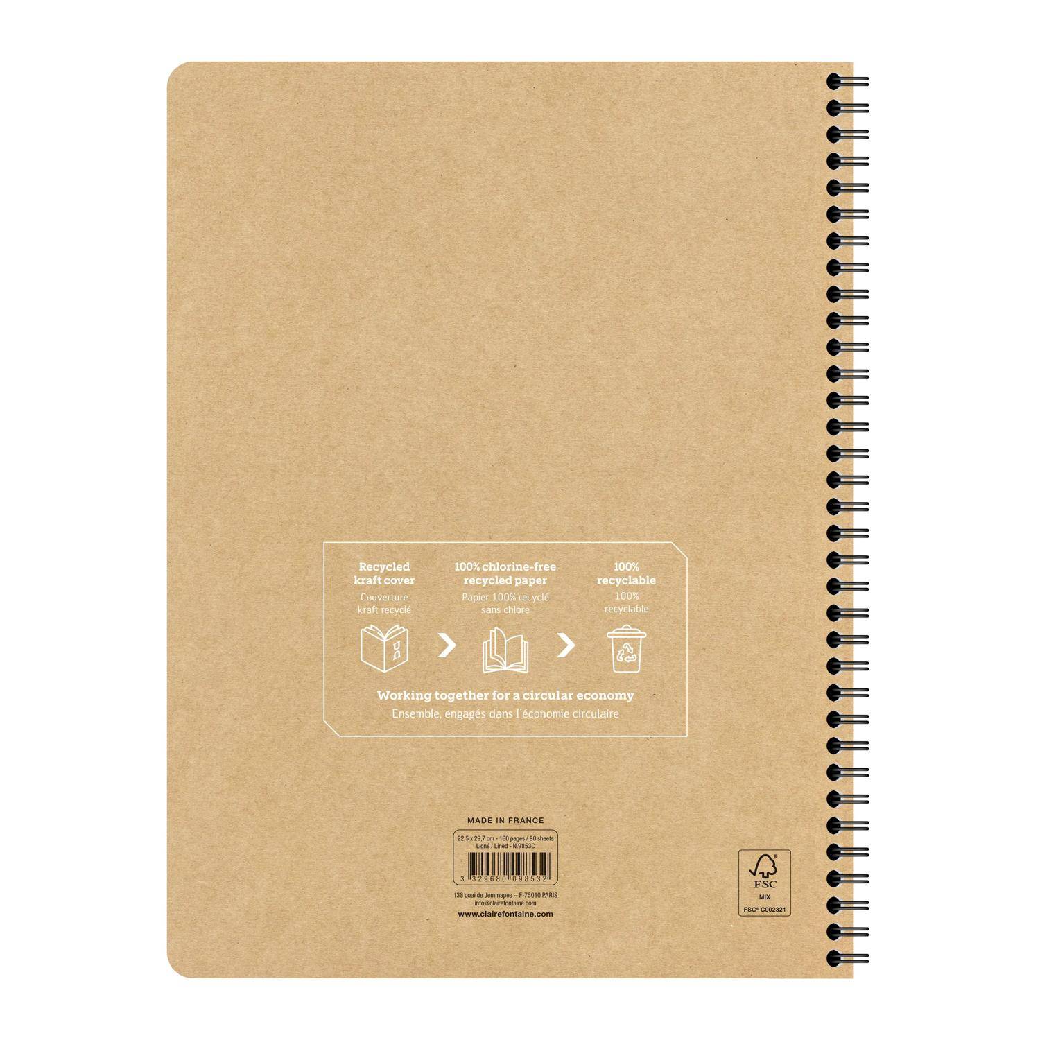 Clairefontaine 5x Uninotes Collegeblock 80Bl A4+ Lin 9853C