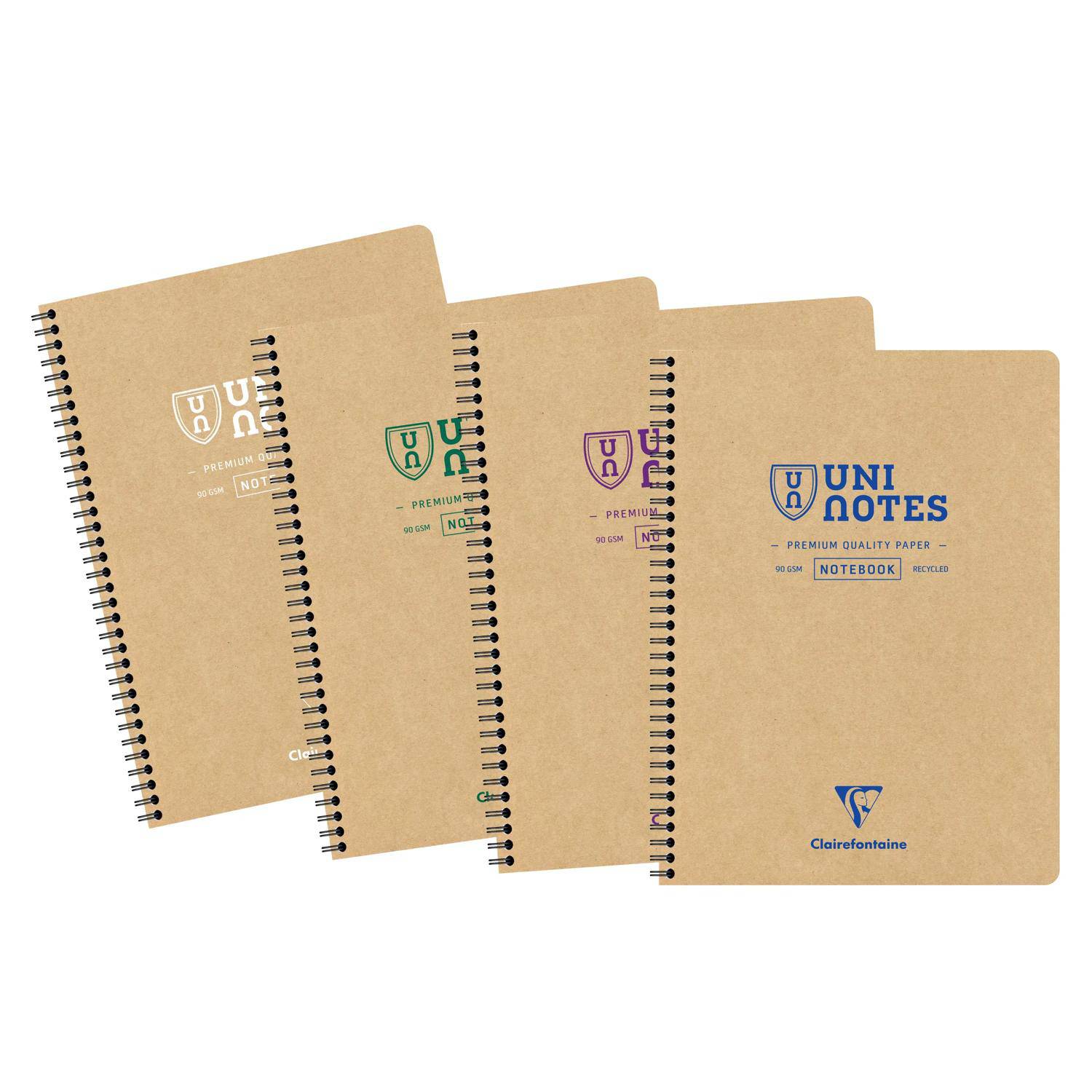 Clairefontaine 5x Uninotes Collegeblock 80Bl A4+ Kar 9852C