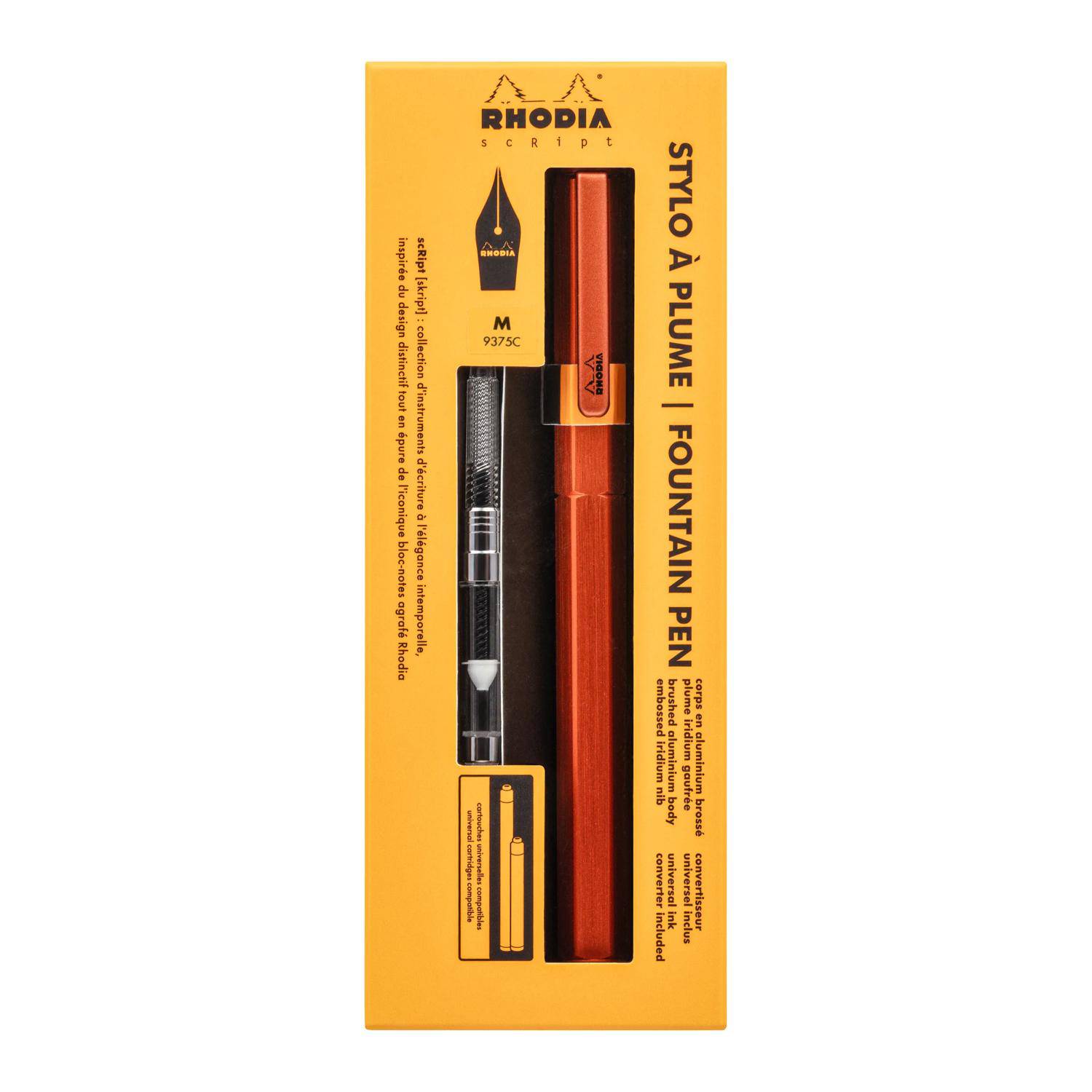 Rhodia Rhodia scRipt, Füllfederhalter, Federstärke M - Orange 9375C