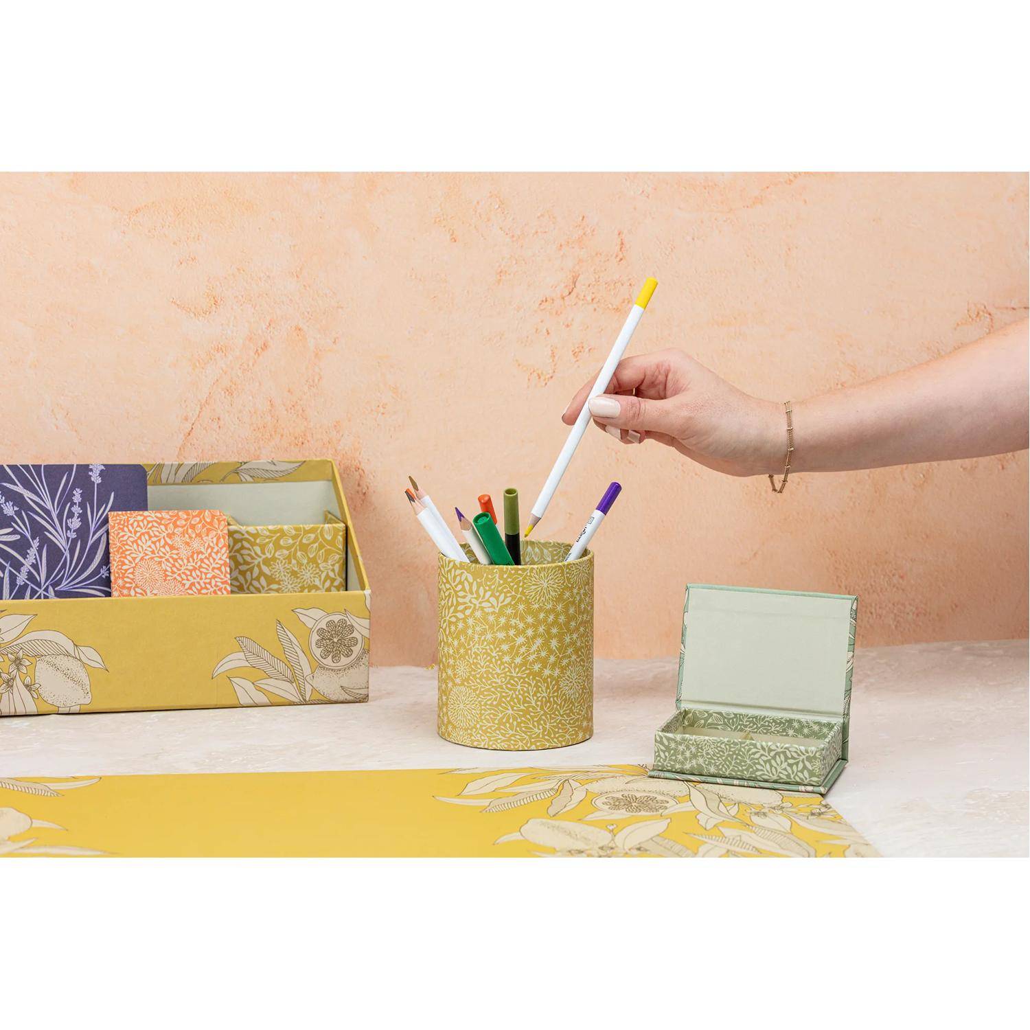 Clairefontaine 4x Jardin des Sens, runder Stifteköcher Ø9x11cm - 116357C