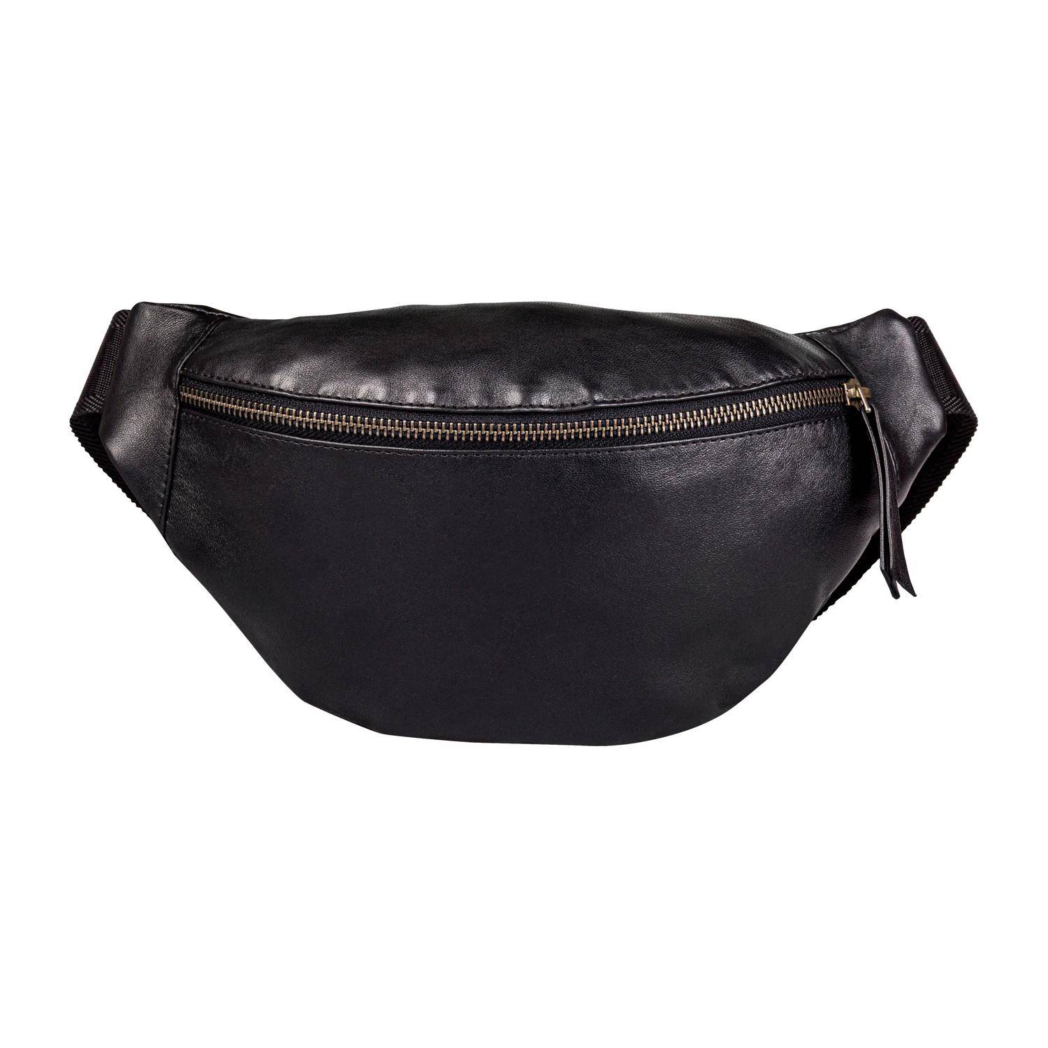 Clairefontaine Schwarze Gürteltasche aus Leder, 30x16,2 cm - Schwarz 410200C