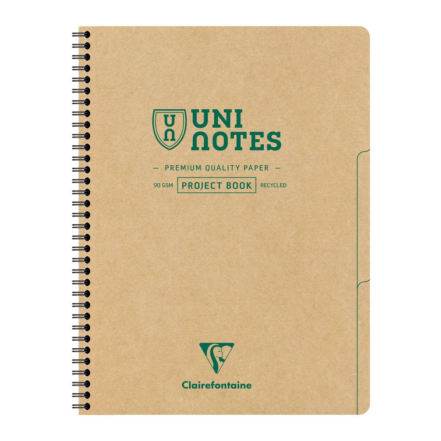 Clairefontaine 5x Uninotes Projektbuch A4+ 80Bl kar 9862C