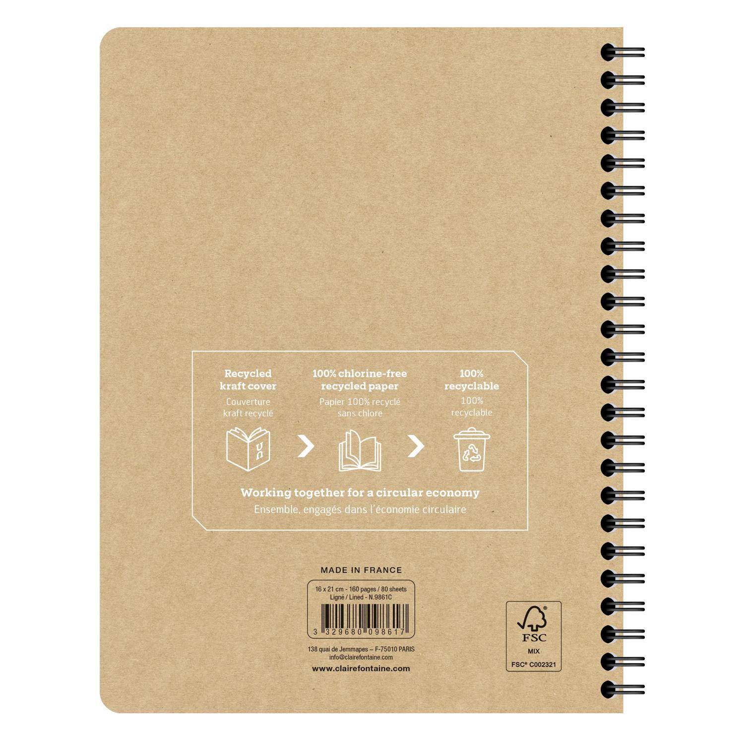 Clairefontaine 5x Uninotes Projektbuch 16x21 80Bl Lin 9861C