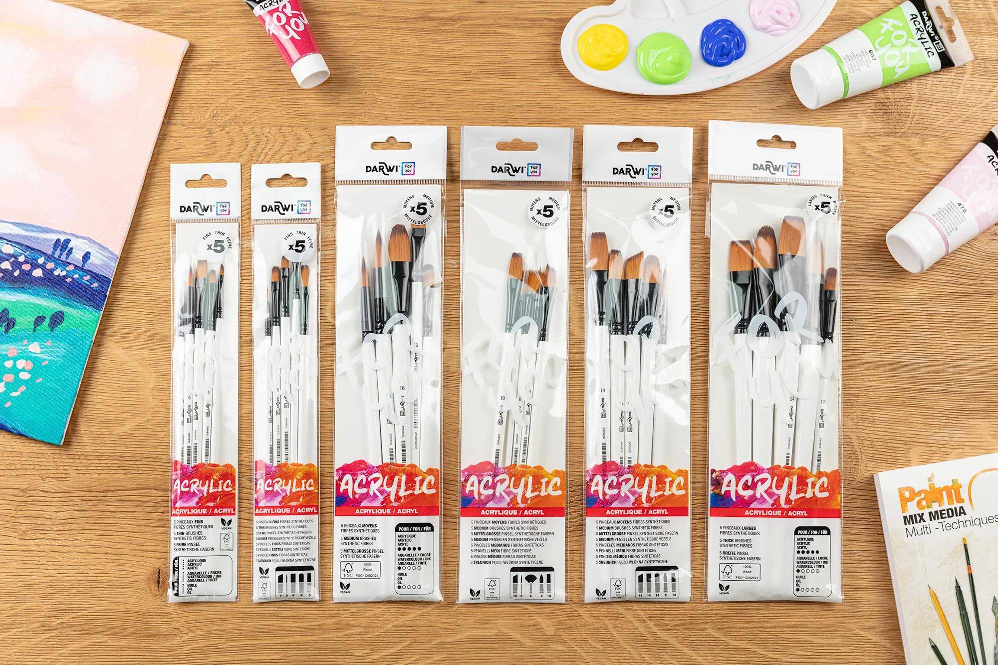 Darwi 12x DFY Set mit 5 feinen Pinseln 2 DF1905150K04C