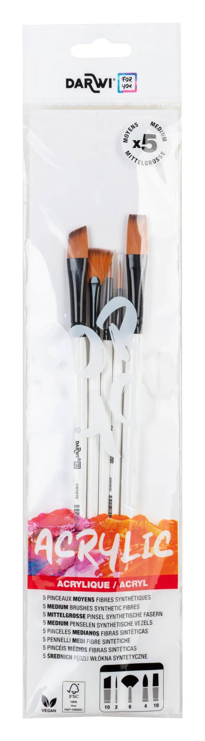 Darwi 12x DFY Set mit 5 mittleren Pinseln 2 DF1905150K05C