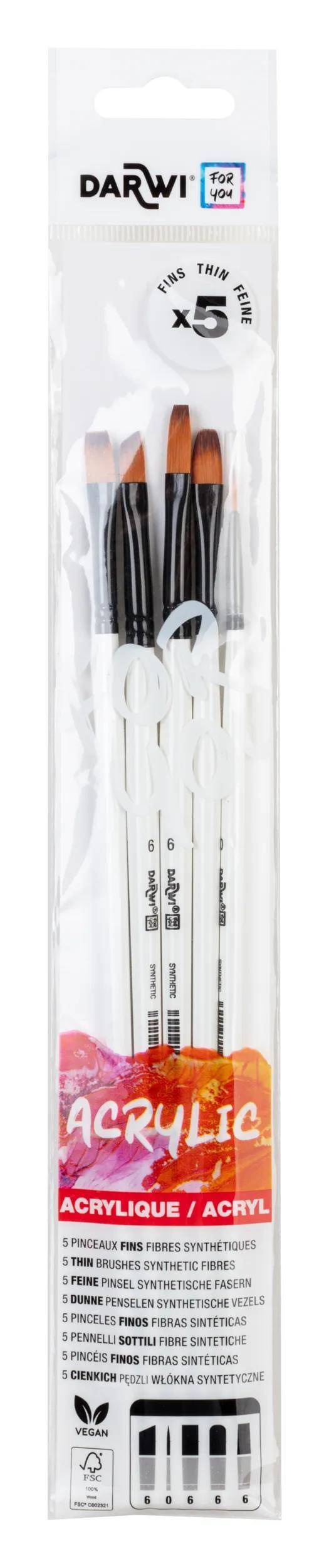 Darwi 12x DFY Set mit 5 feinen Pinseln 2 DF1905150K04C