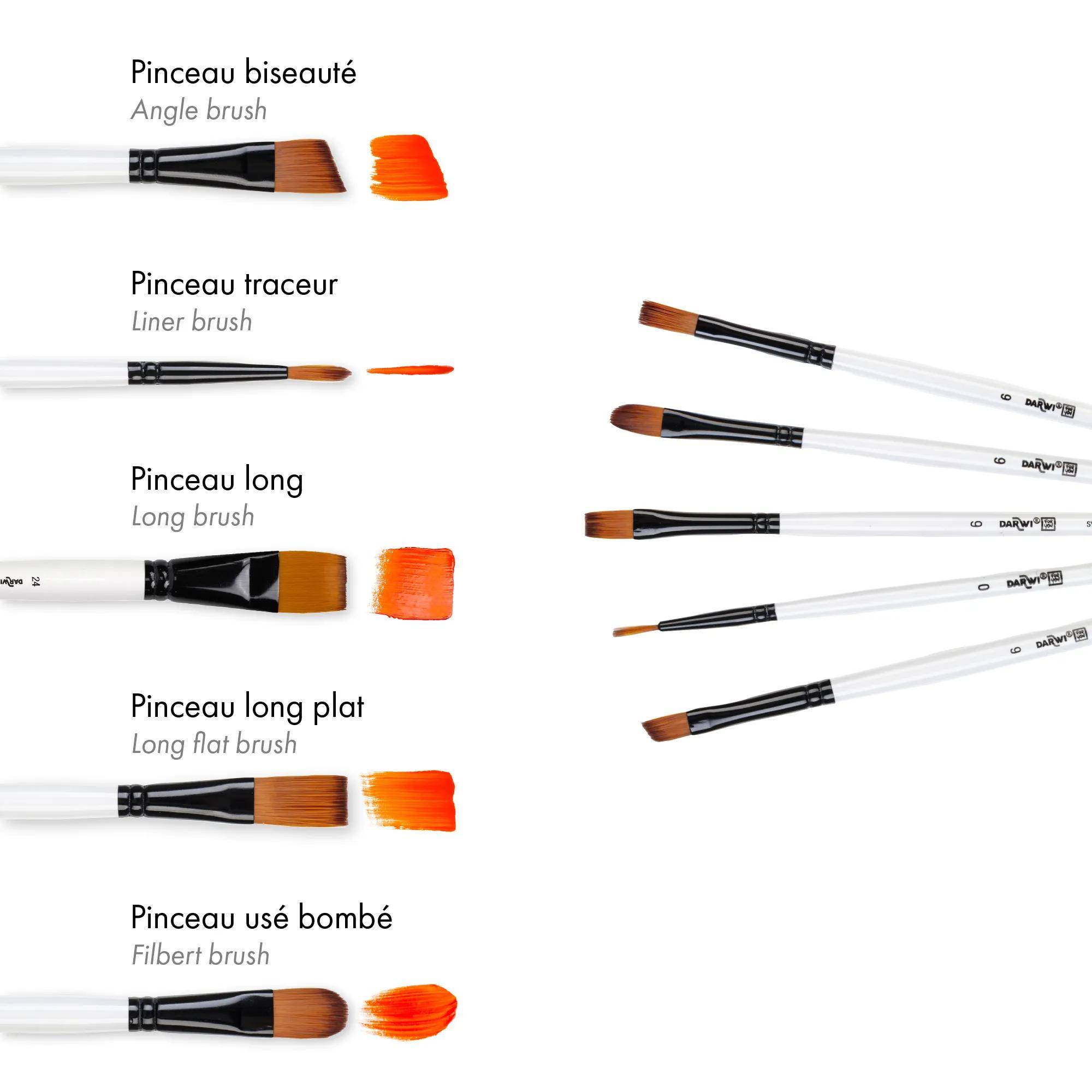 Darwi 12x DFY Set mit 5 feinen Pinseln 2 DF1905150K04C