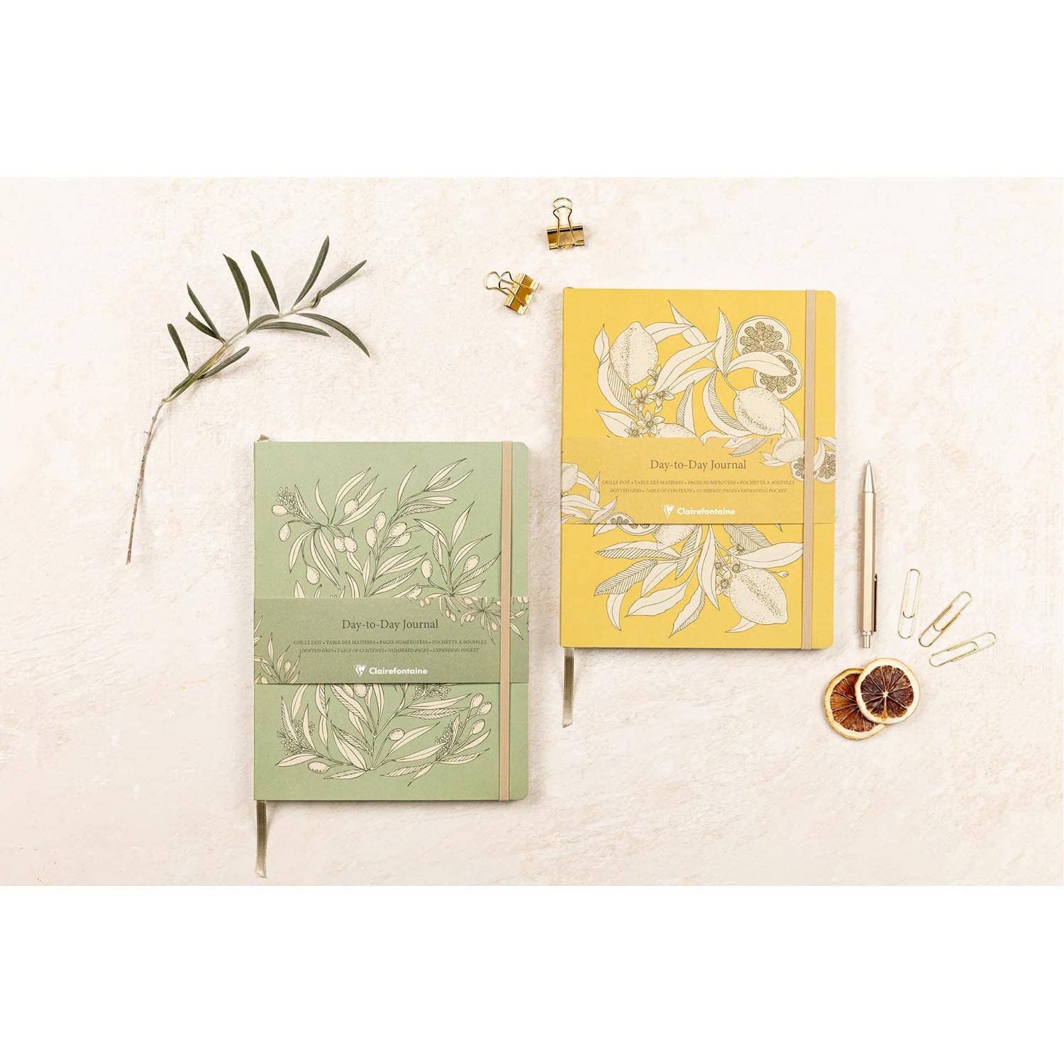 Clairefontaine 4x Journal 19x25 cm, 96 Bl dot, Falttasche, sortiert 116342C