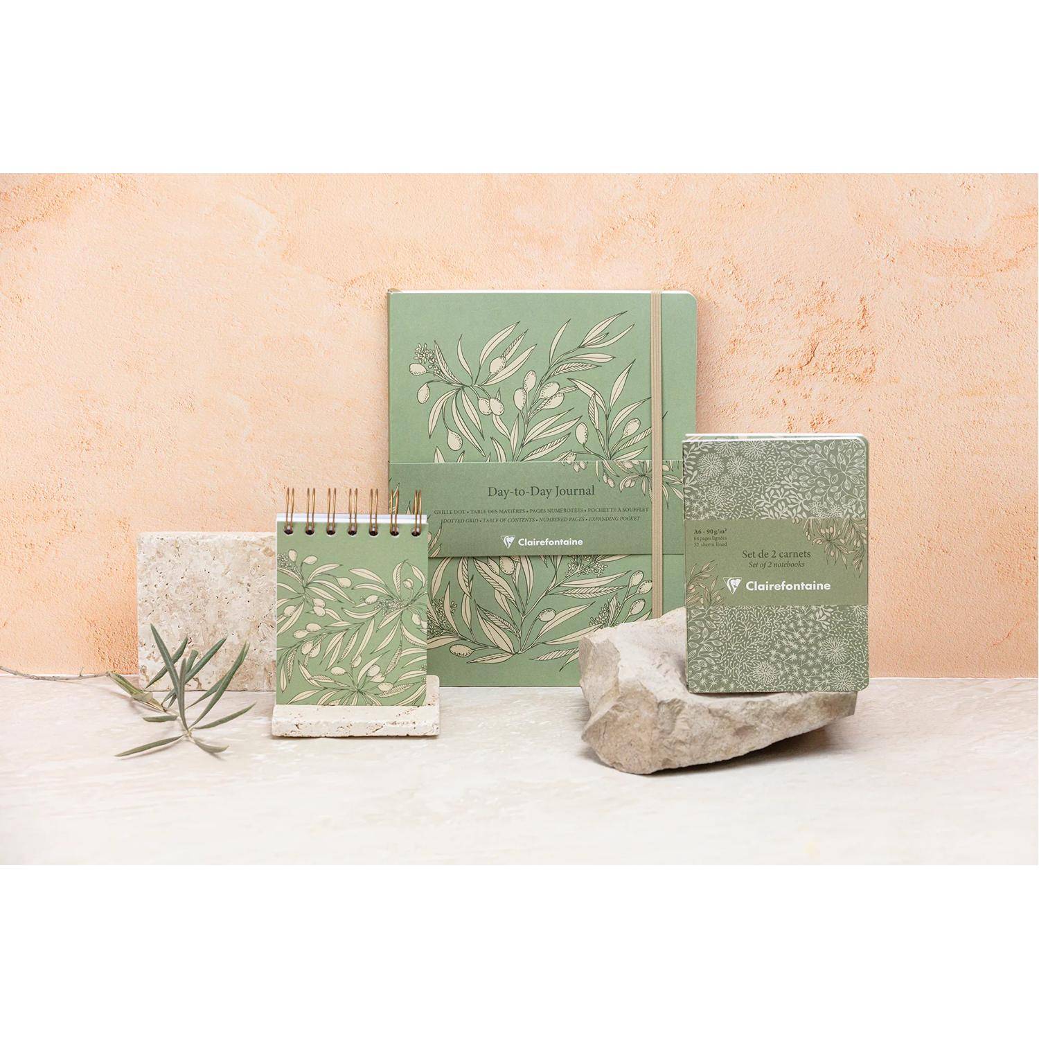 Clairefontaine 4x Journal 19x25 cm, 96 Bl dot, Falttasche, sortiert 116342C