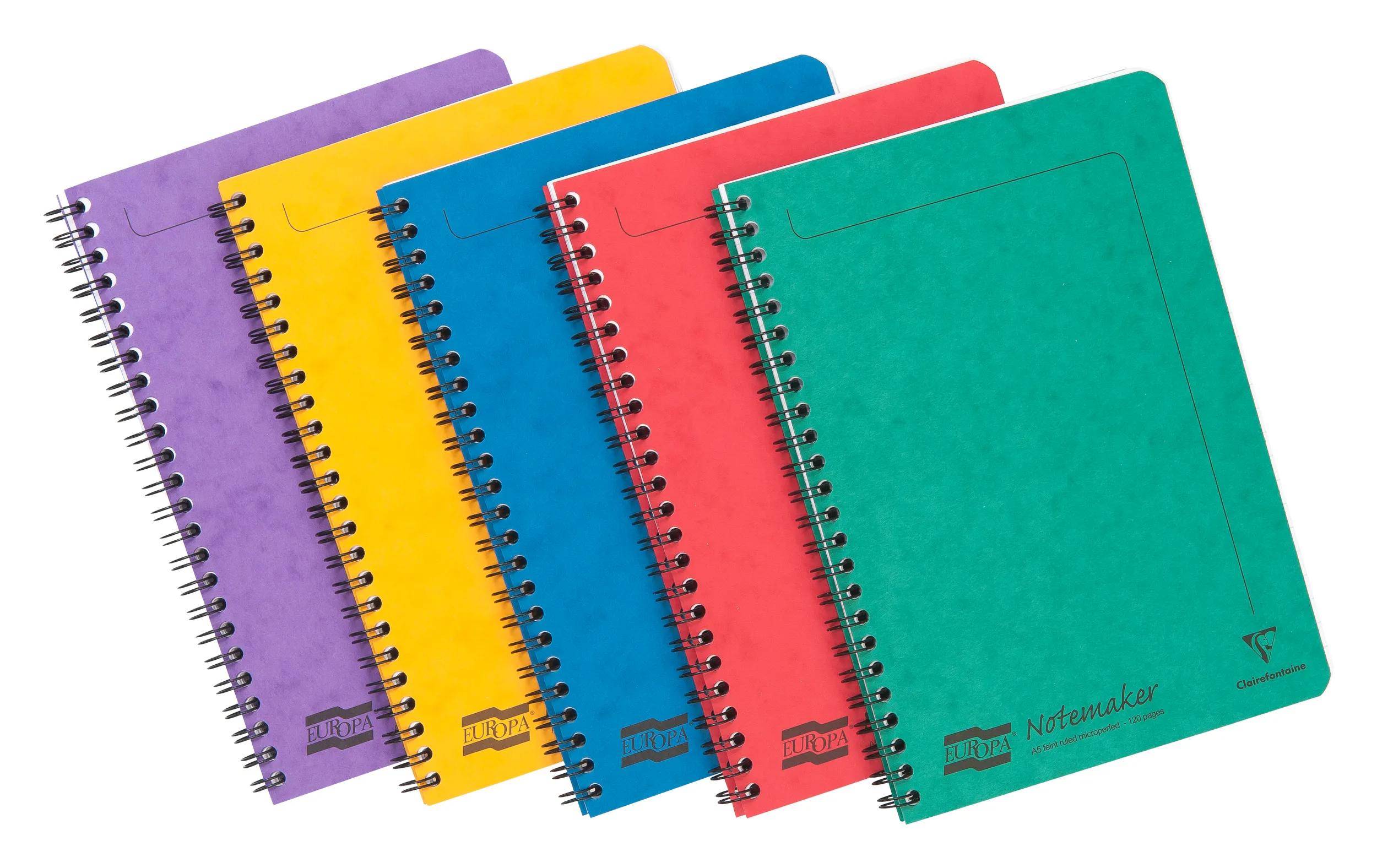Clairefontaine 10x Europa A5 Spirale 120 Blatt kar 4849Z
